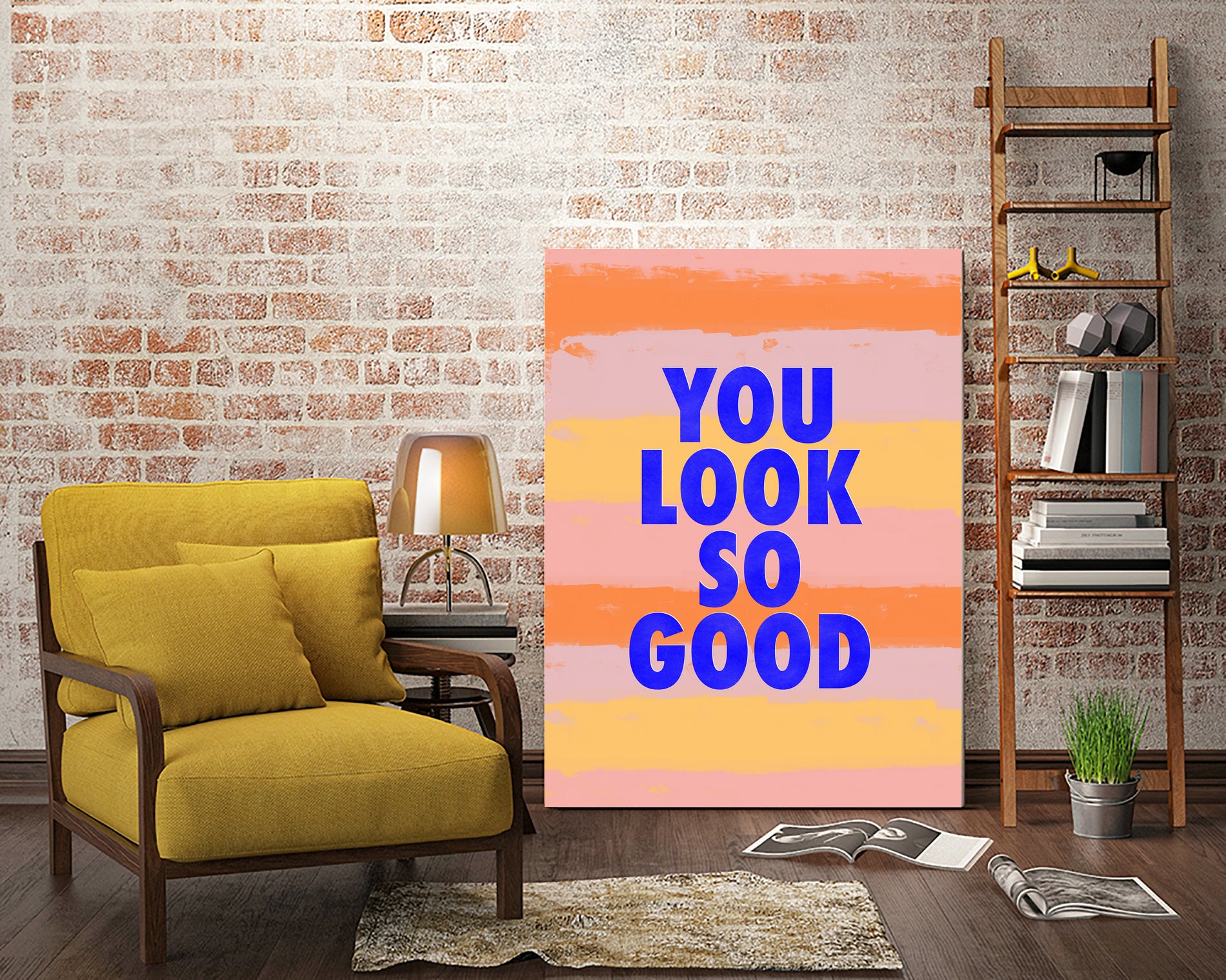 You Look So Good! by Anna Farath on GIANT ART - blue typography