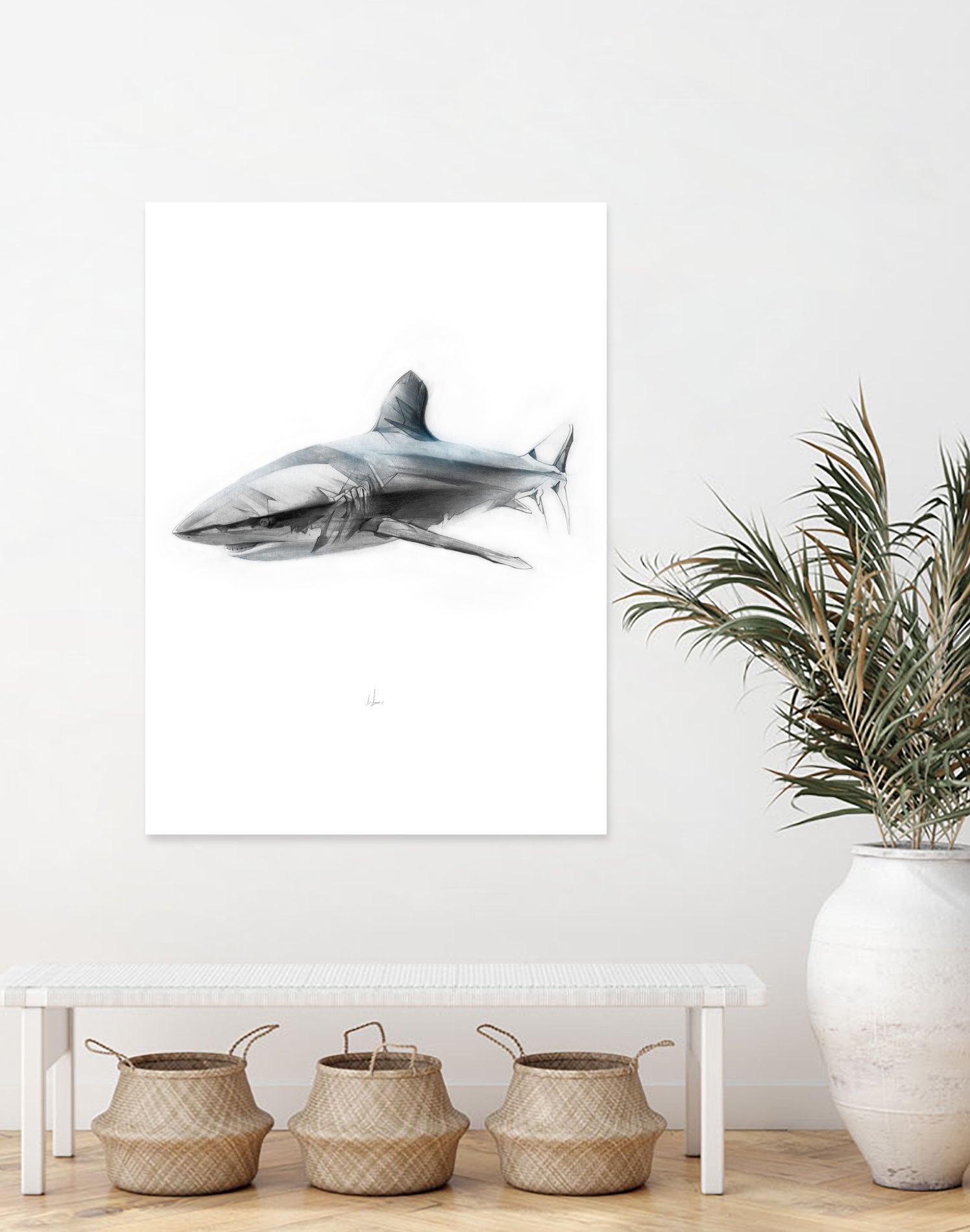 Shark I by Marcou Alexis on GIANT ART - gray digital drawing
