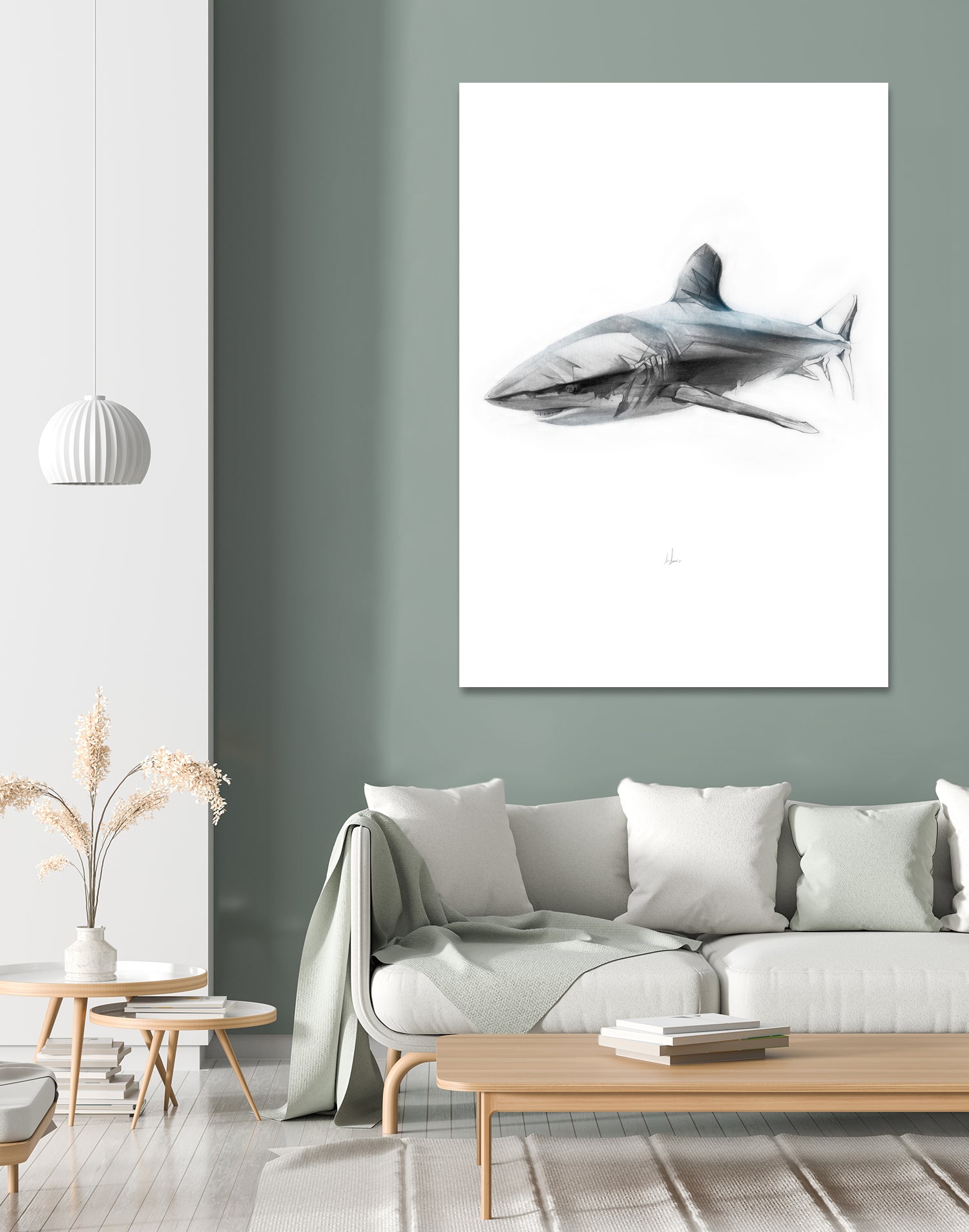 Shark I by Marcou Alexis on GIANT ART - gray digital drawing
