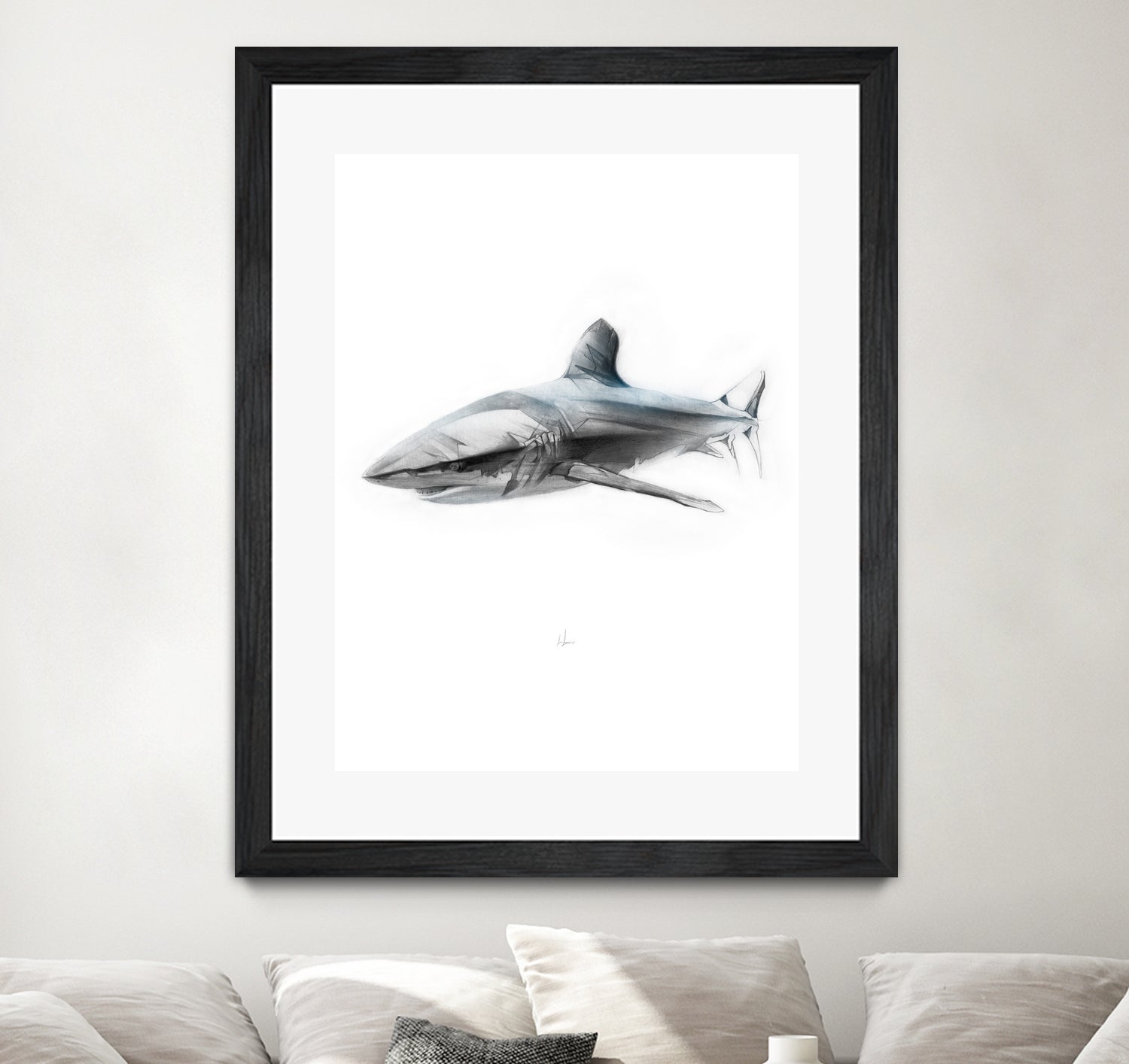 Shark I by Marcou Alexis on GIANT ART - gray digital drawing