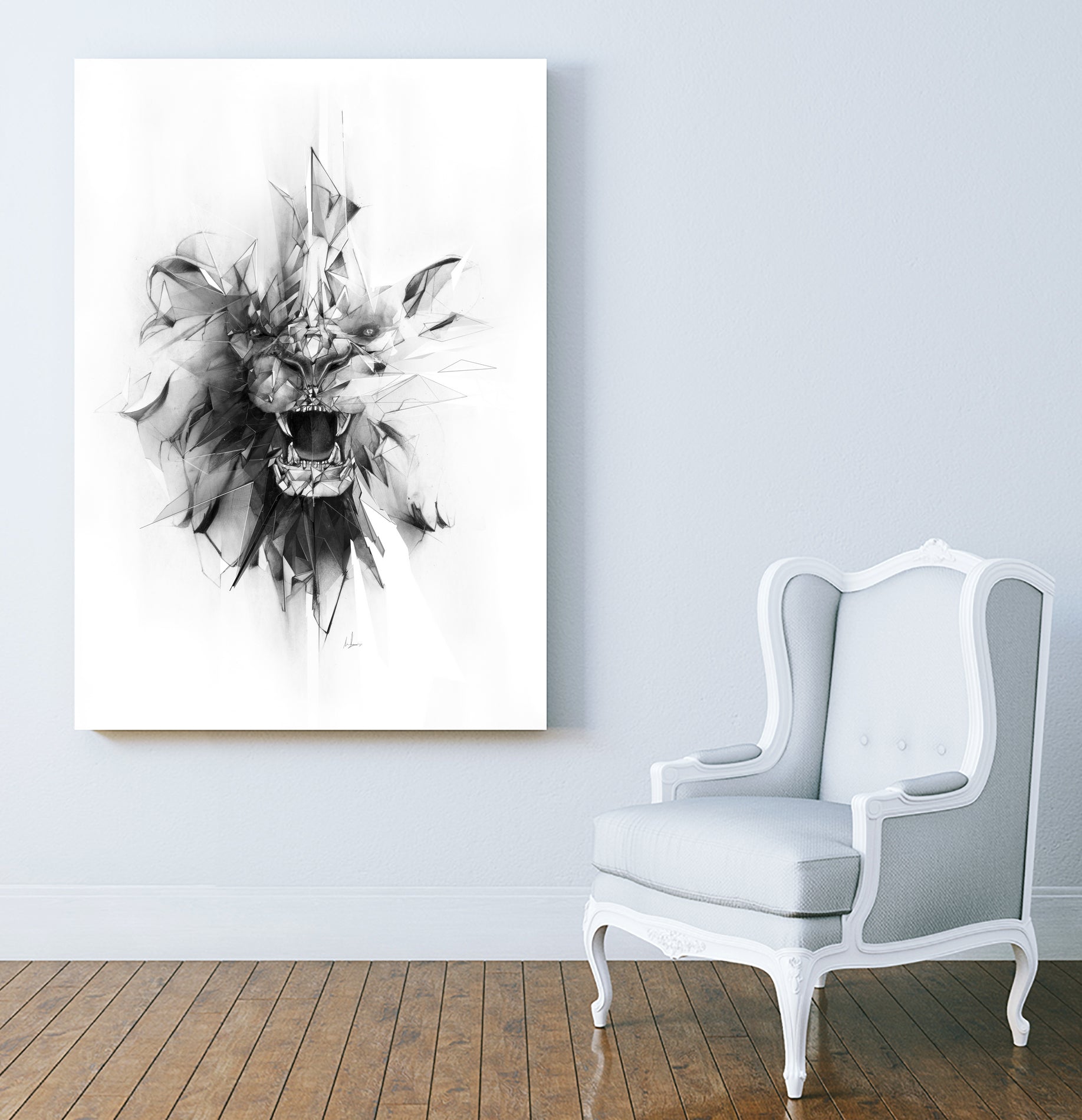 Stone Lion by Marcou Alexis on GIANT ART - black digital drawing