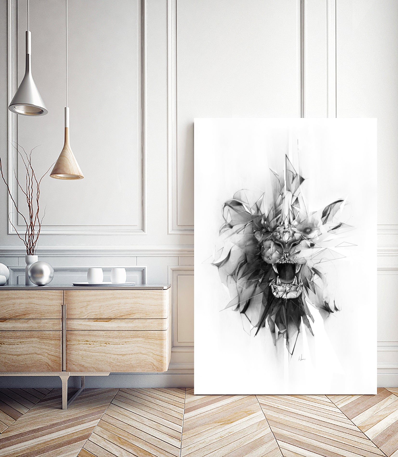 Stone Lion by Marcou Alexis on GIANT ART - black digital drawing