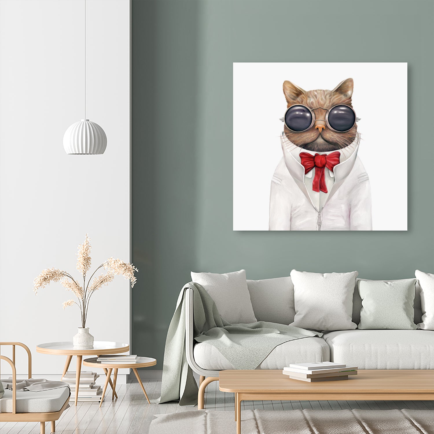 Astro Cat by Tim McConnachie on GIANT ART - red mixed media