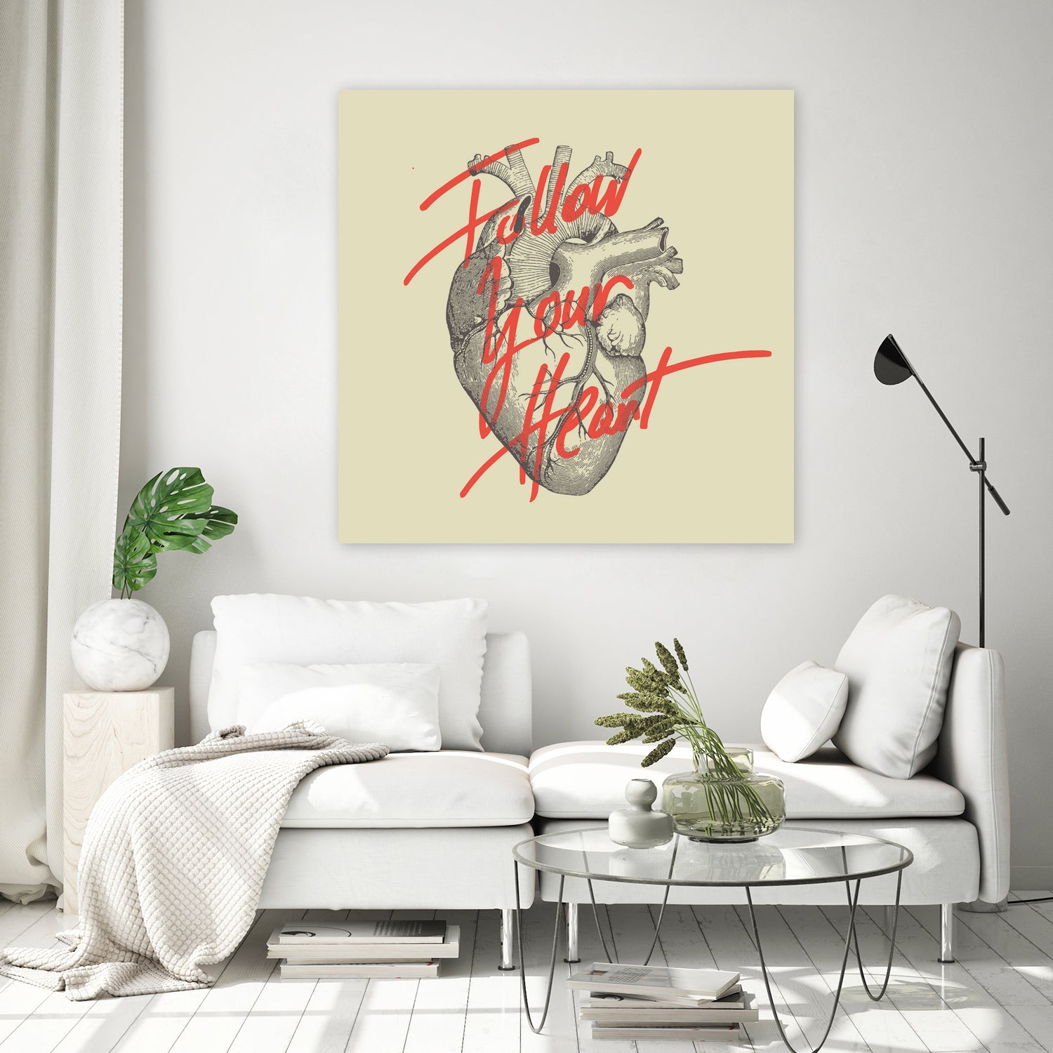 Follow Your Heart by Magdalena Mikos on GIANT ART - white typography