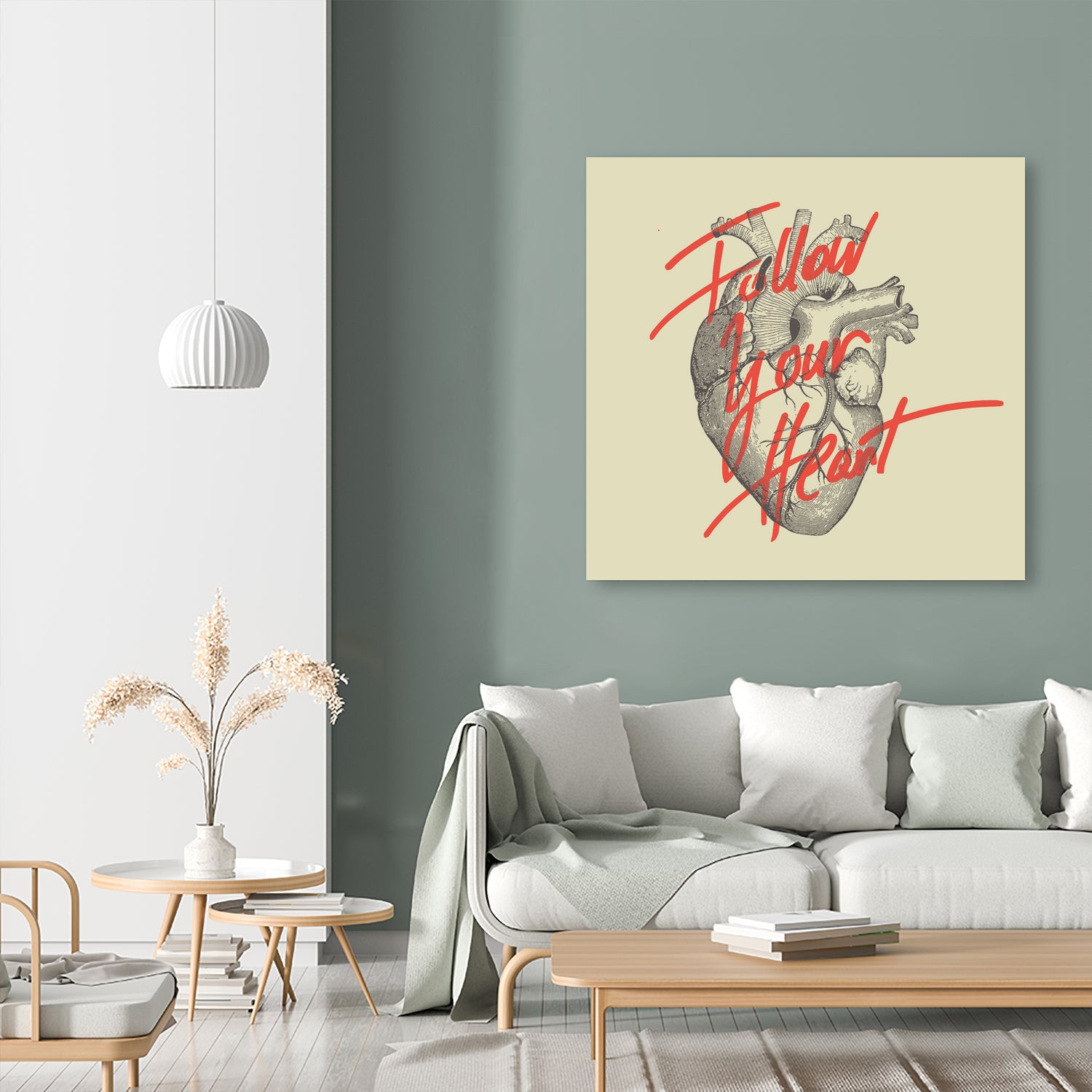 Follow Your Heart by Magdalena Mikos on GIANT ART - white typography