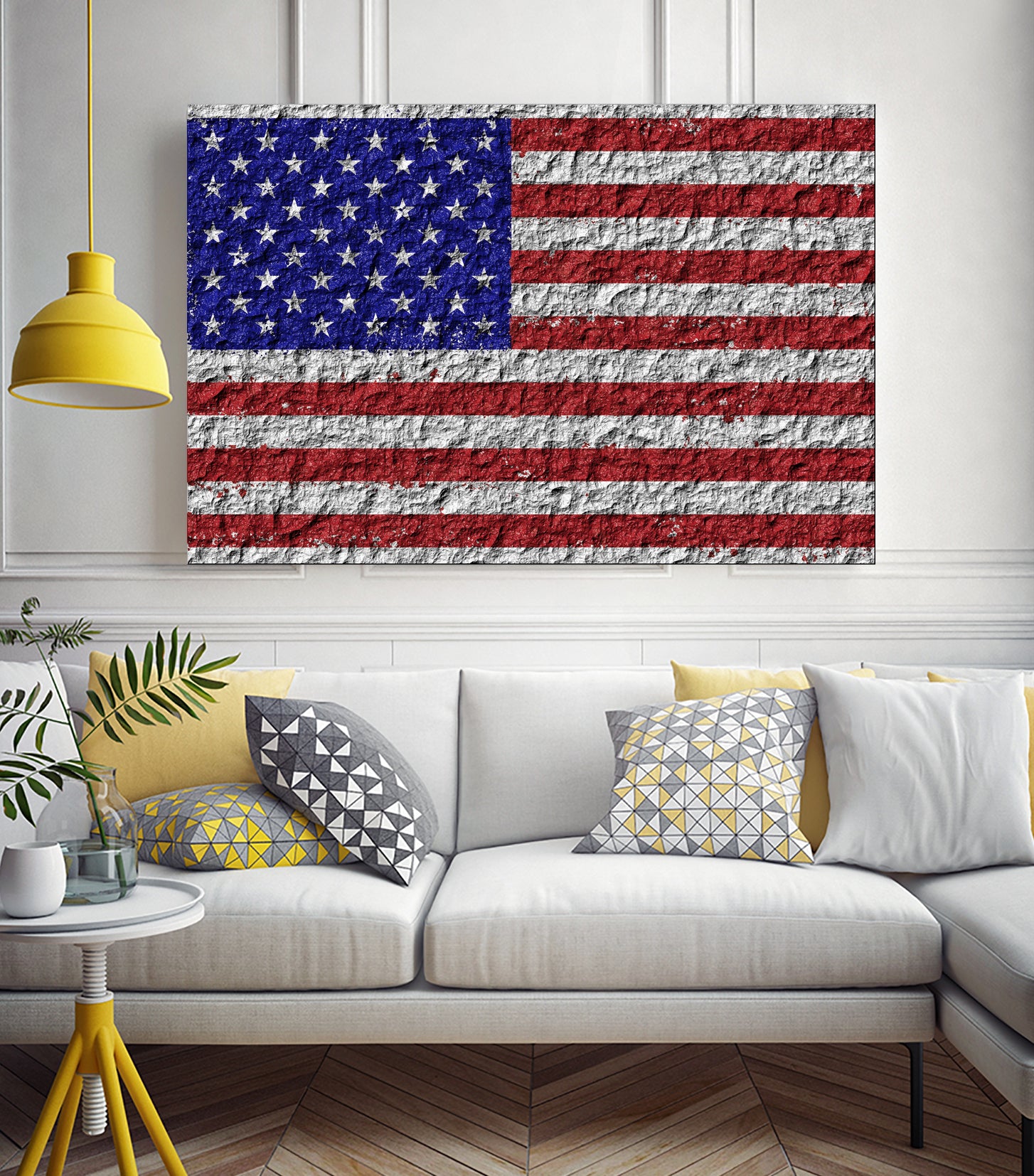 american flag on stone by Artem Avetisyan on GIANT ART - red digital drawing