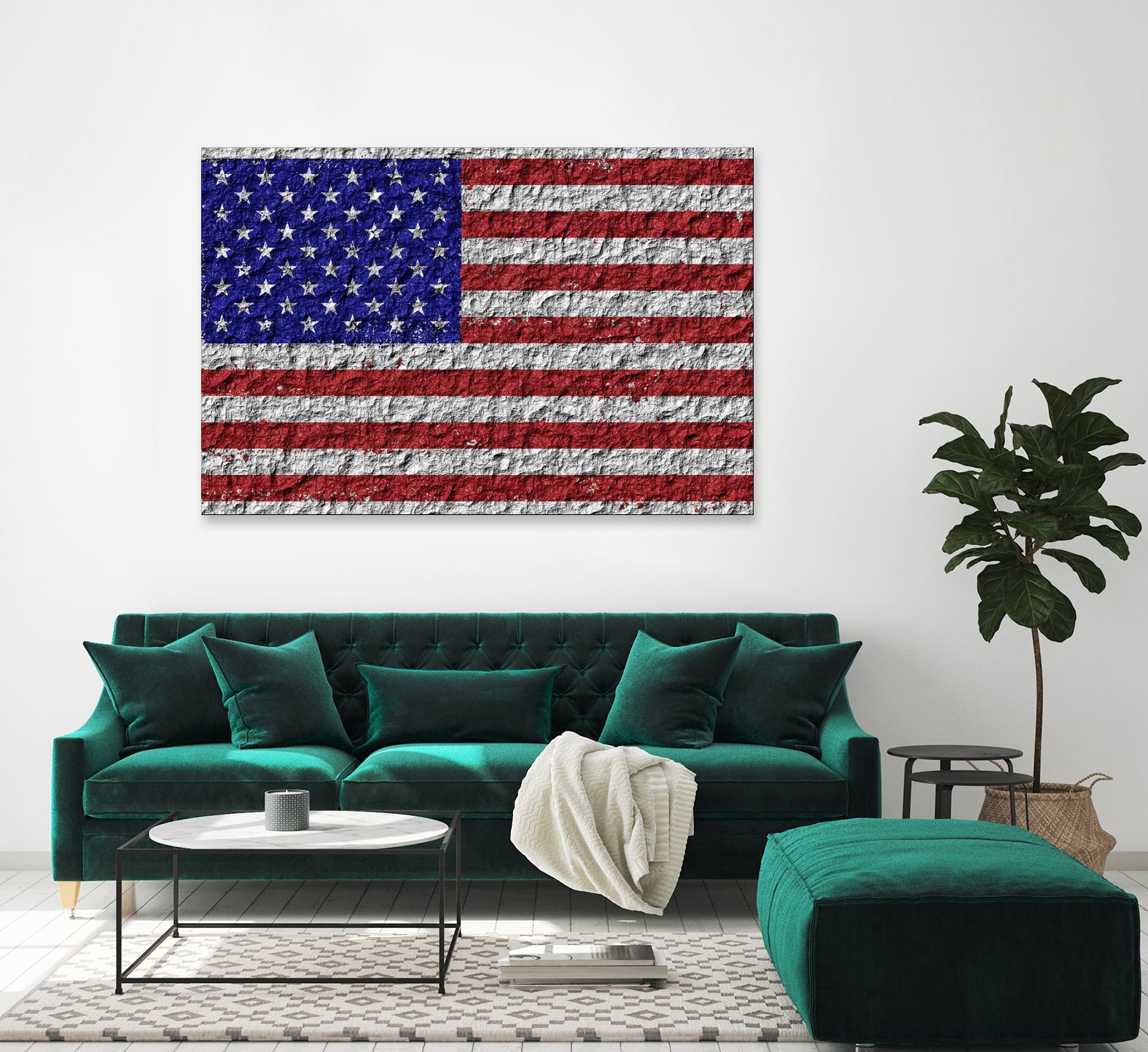 american flag on stone by Artem Avetisyan on GIANT ART - red digital drawing