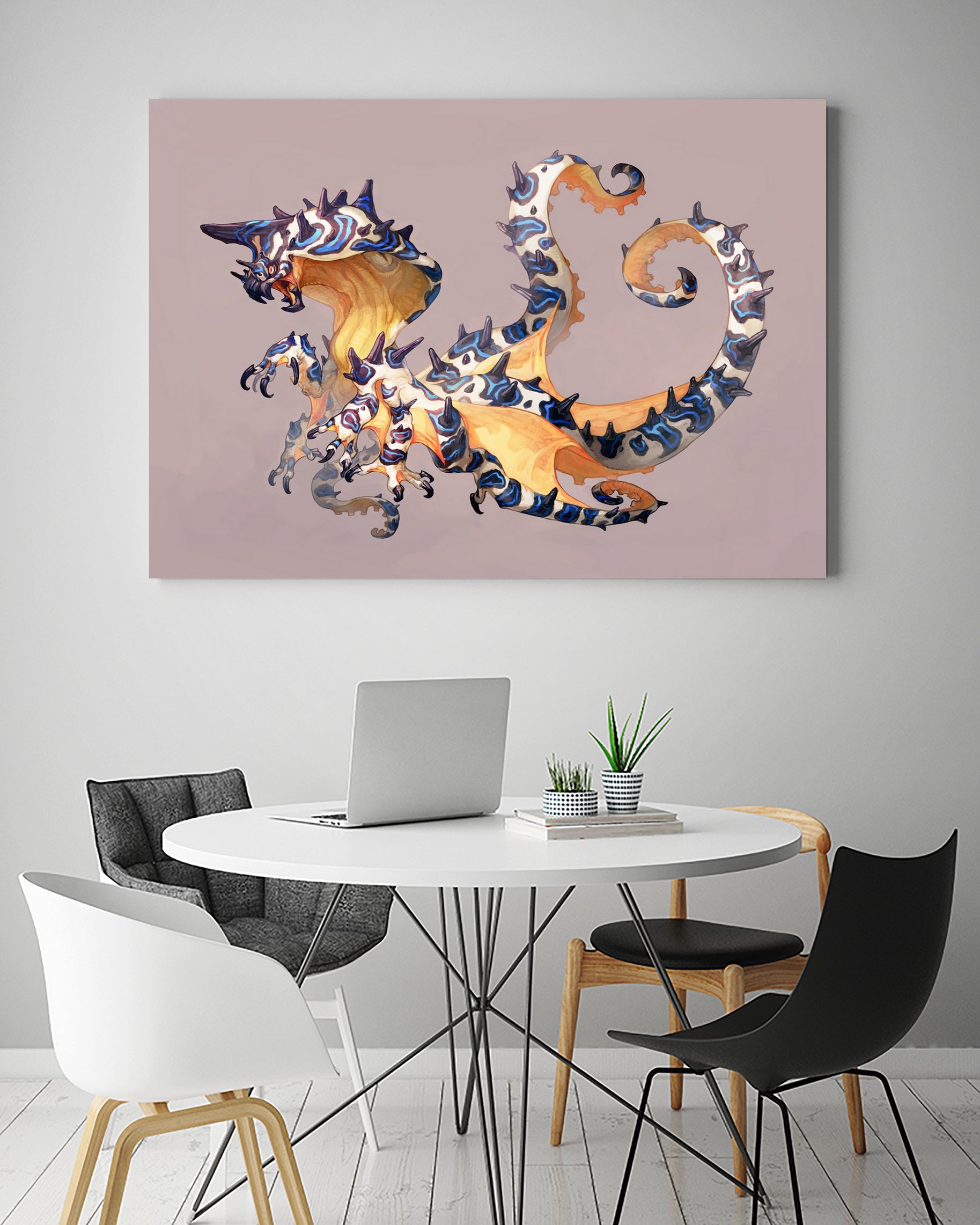Octopus Dragon by Saki Yamamura on GIANT ART - blue digital painting