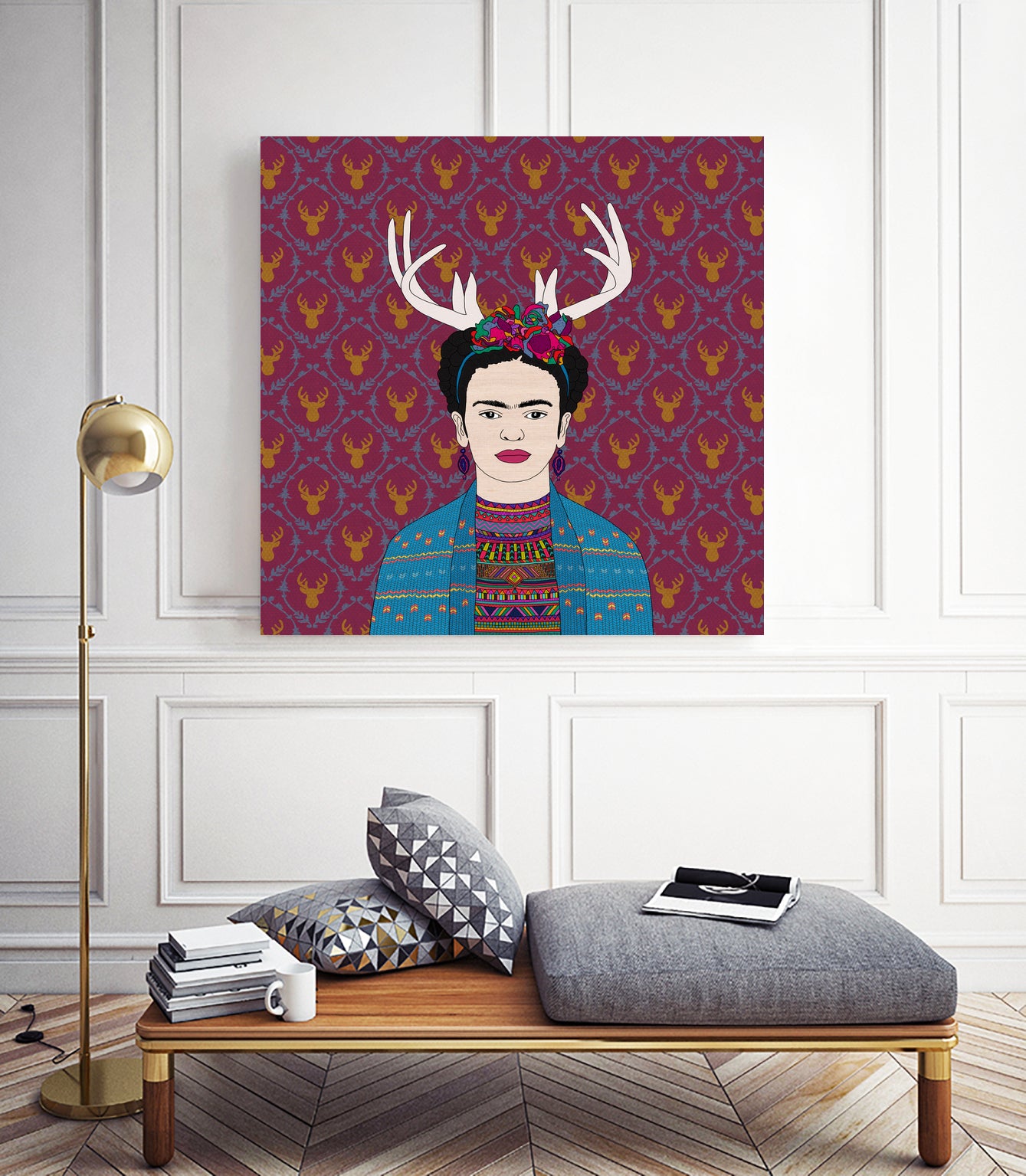 DEER FRIDA by Bianca Green on GIANT ART - blue character design