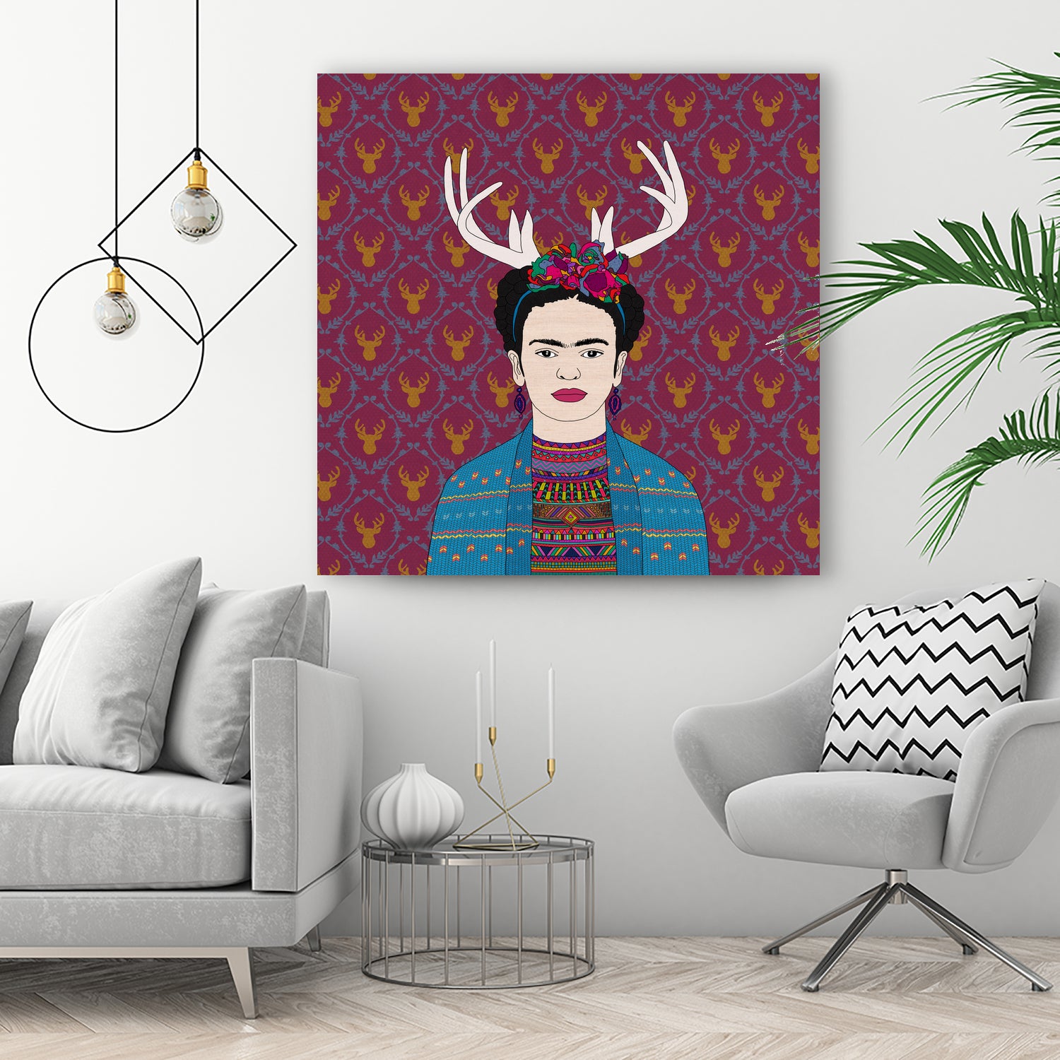 DEER FRIDA by Bianca Green on GIANT ART - blue character design