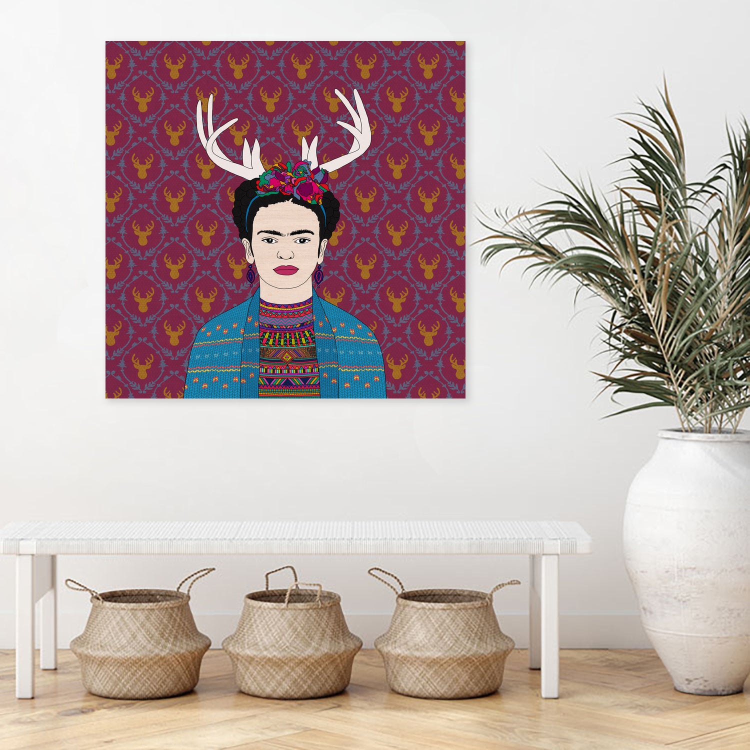 DEER FRIDA by Bianca Green on GIANT ART - blue character design