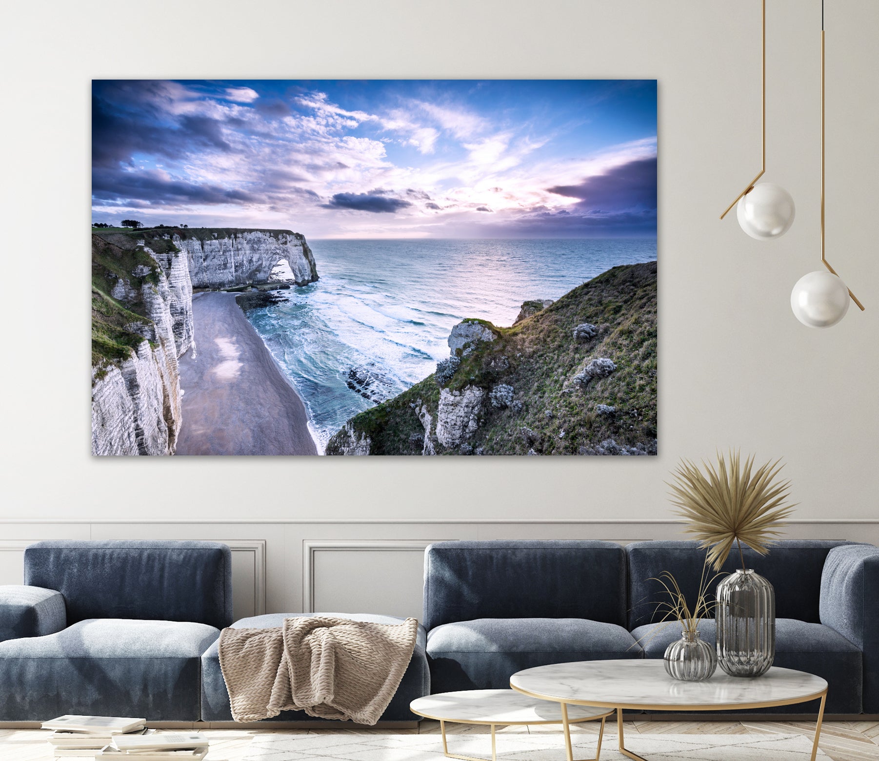 Natural Rock Arch - Normandy, France by Petra Lang on GIANT ART - blue photo illustration