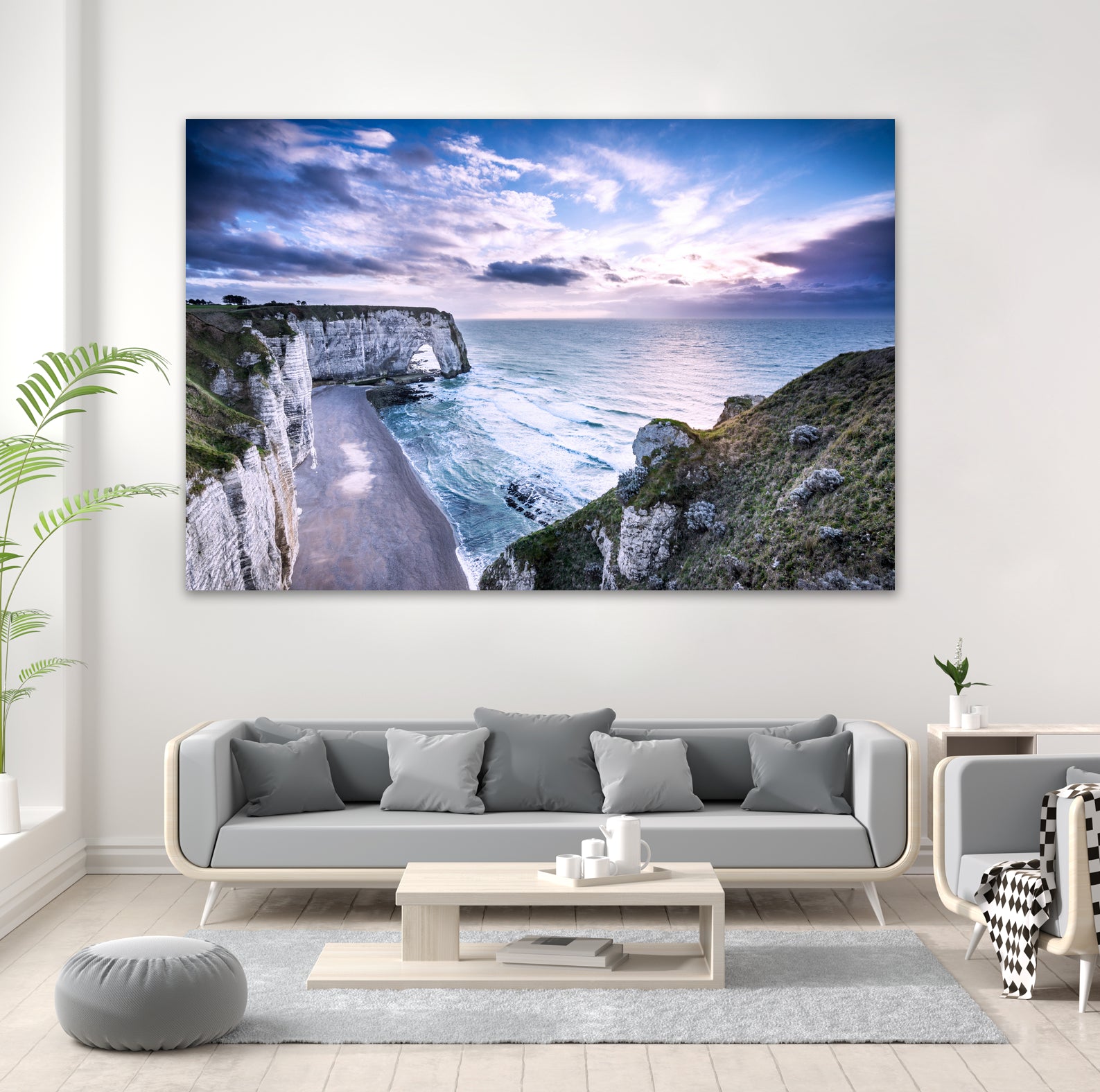 Natural Rock Arch - Normandy, France by Petra Lang on GIANT ART - blue photo illustration