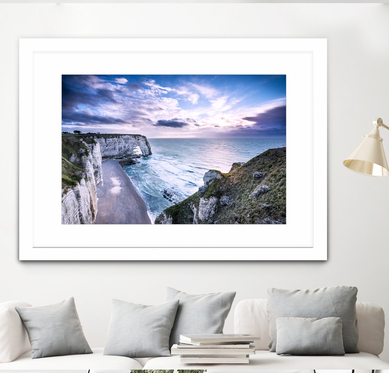 Natural Rock Arch - Normandy, France by Petra Lang on GIANT ART - blue photo illustration