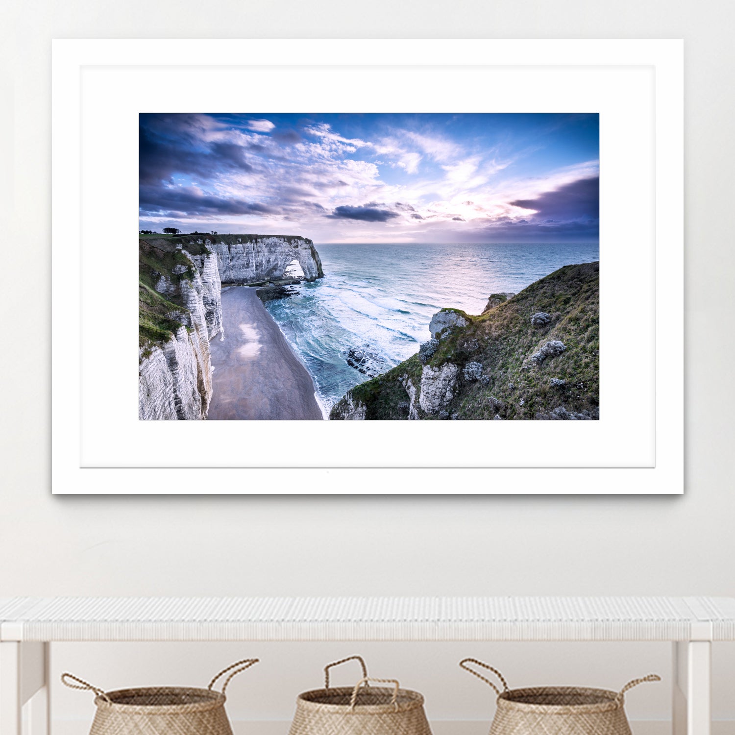 Natural Rock Arch - Normandy, France by Petra Lang on GIANT ART - blue photo illustration