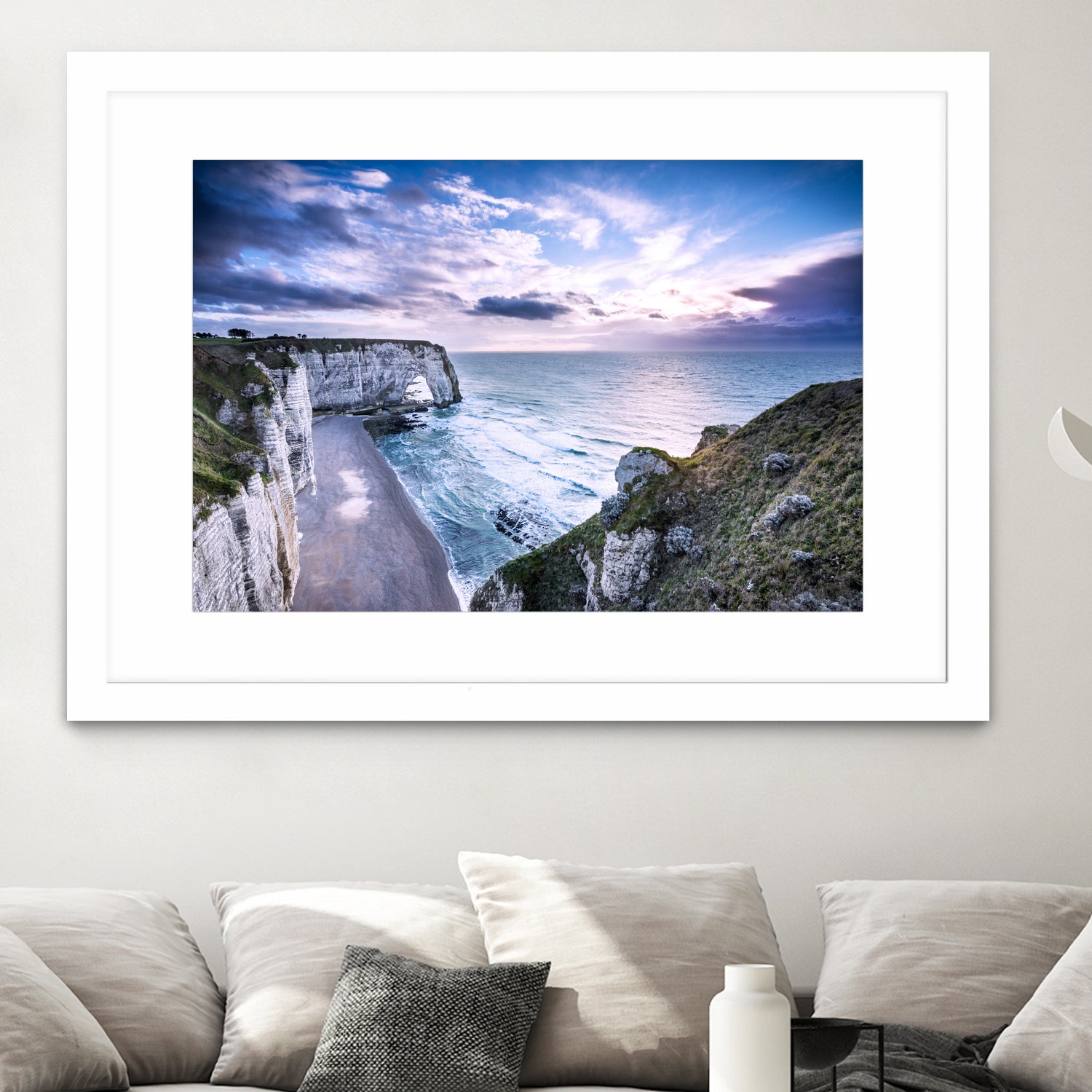 Natural Rock Arch - Normandy, France by Petra Lang on GIANT ART - blue photo illustration