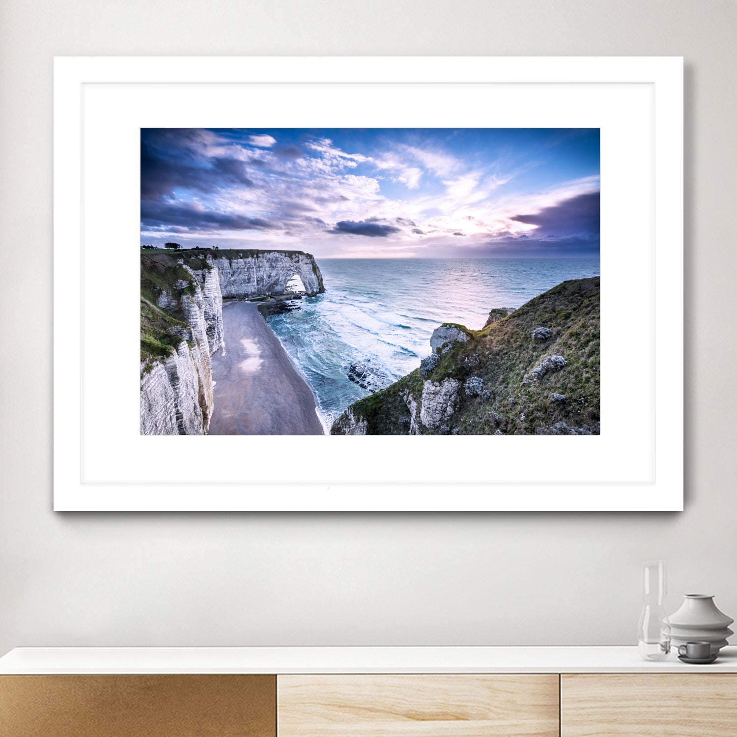 Natural Rock Arch - Normandy, France by Petra Lang on GIANT ART - blue photo illustration