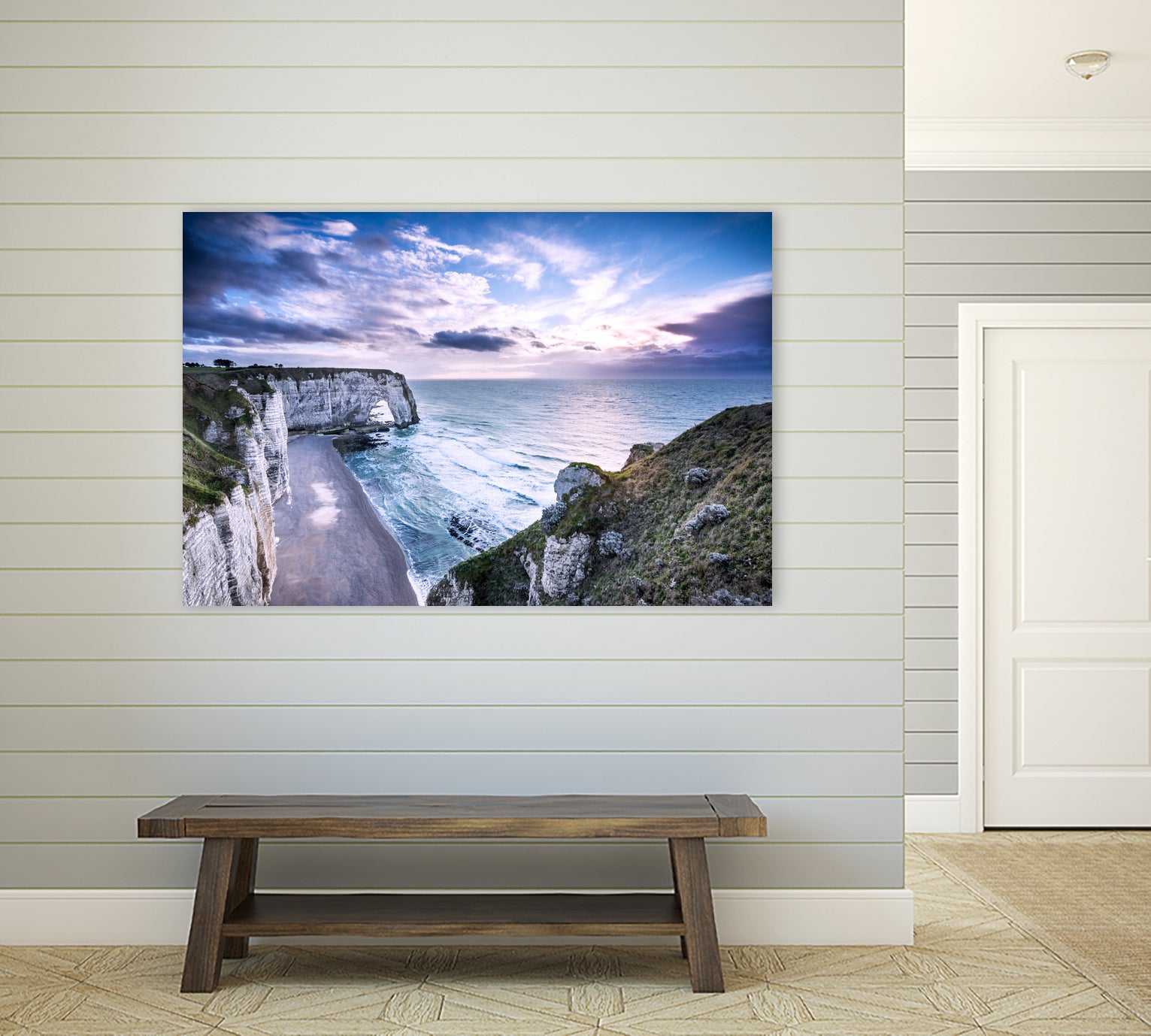 Natural Rock Arch - Normandy, France by Petra Lang on GIANT ART - blue photo illustration