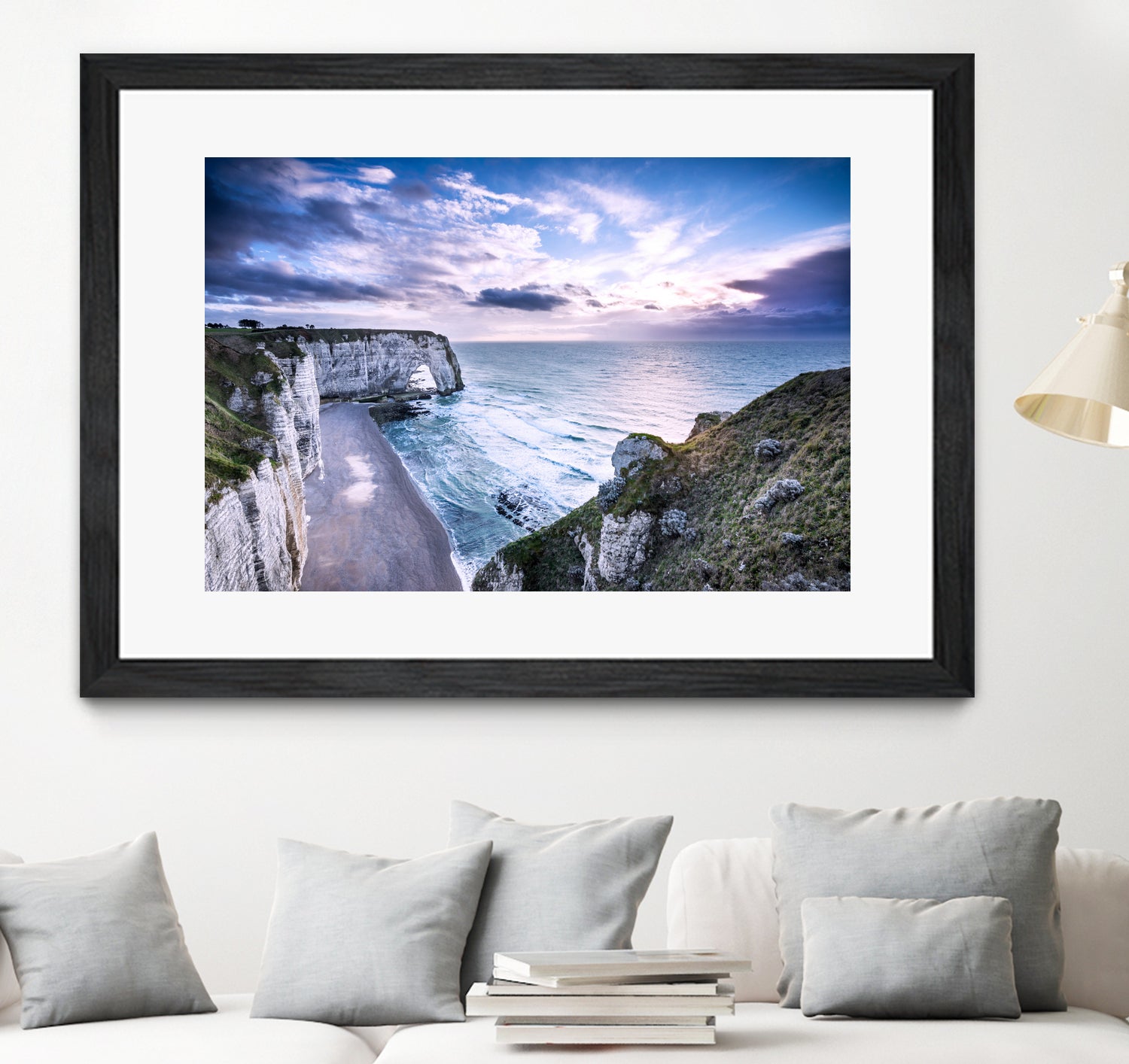 Natural Rock Arch - Normandy, France by Petra Lang on GIANT ART - blue photo illustration