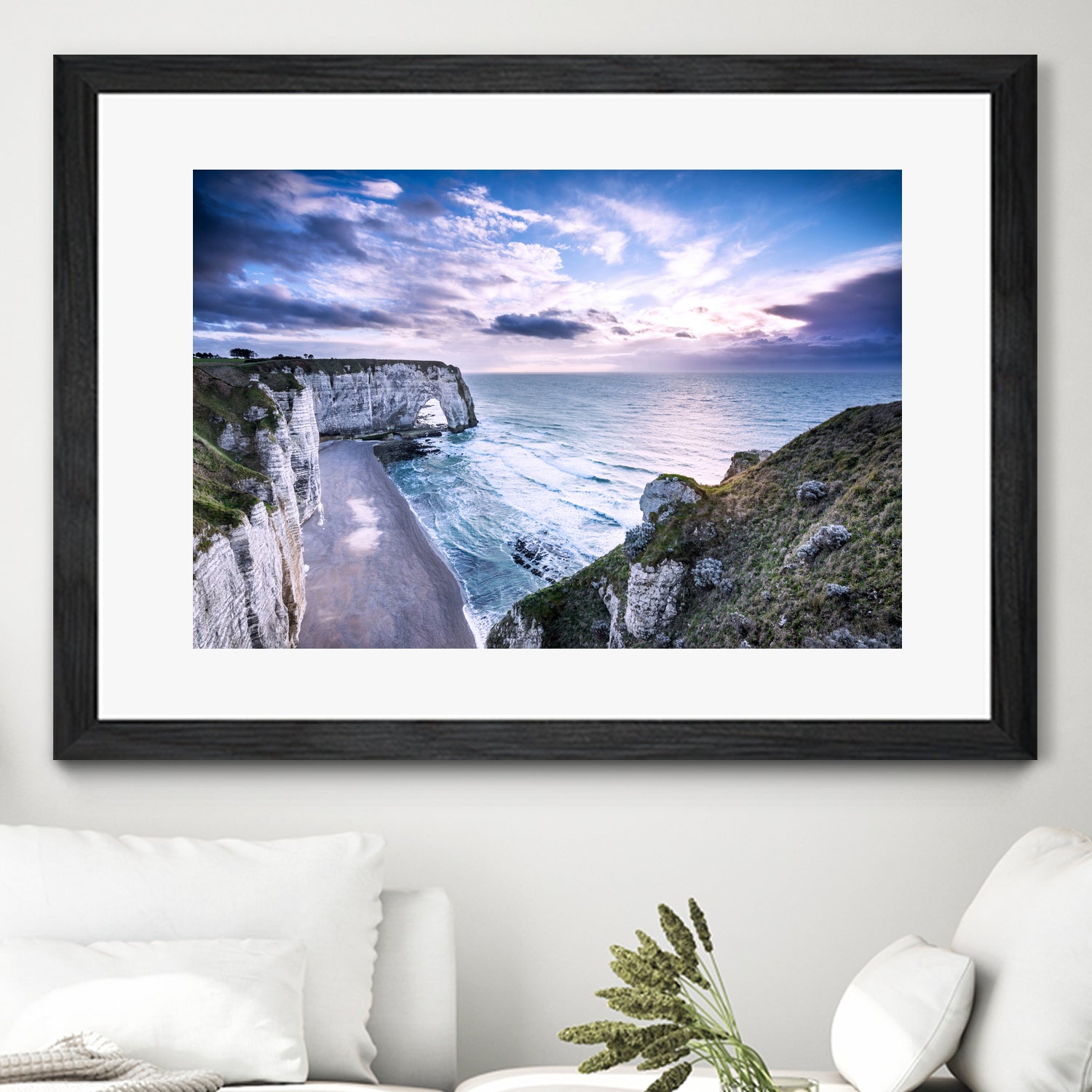 Natural Rock Arch - Normandy, France by Petra Lang on GIANT ART - blue photo illustration
