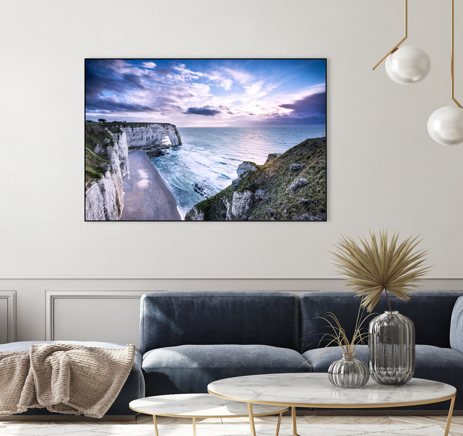 Natural Rock Arch - Normandy, France by Petra Lang on GIANT ART - blue photo illustration