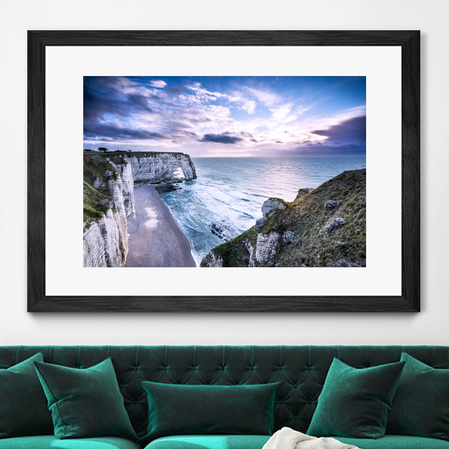 Natural Rock Arch - Normandy, France by Petra Lang on GIANT ART - blue photo illustration