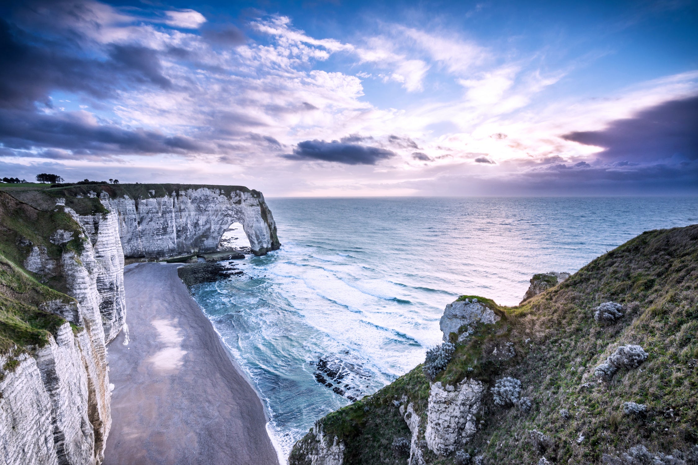 Natural Rock Arch - Normandy, France by Petra Lang on GIANT ART - blue photo illustration