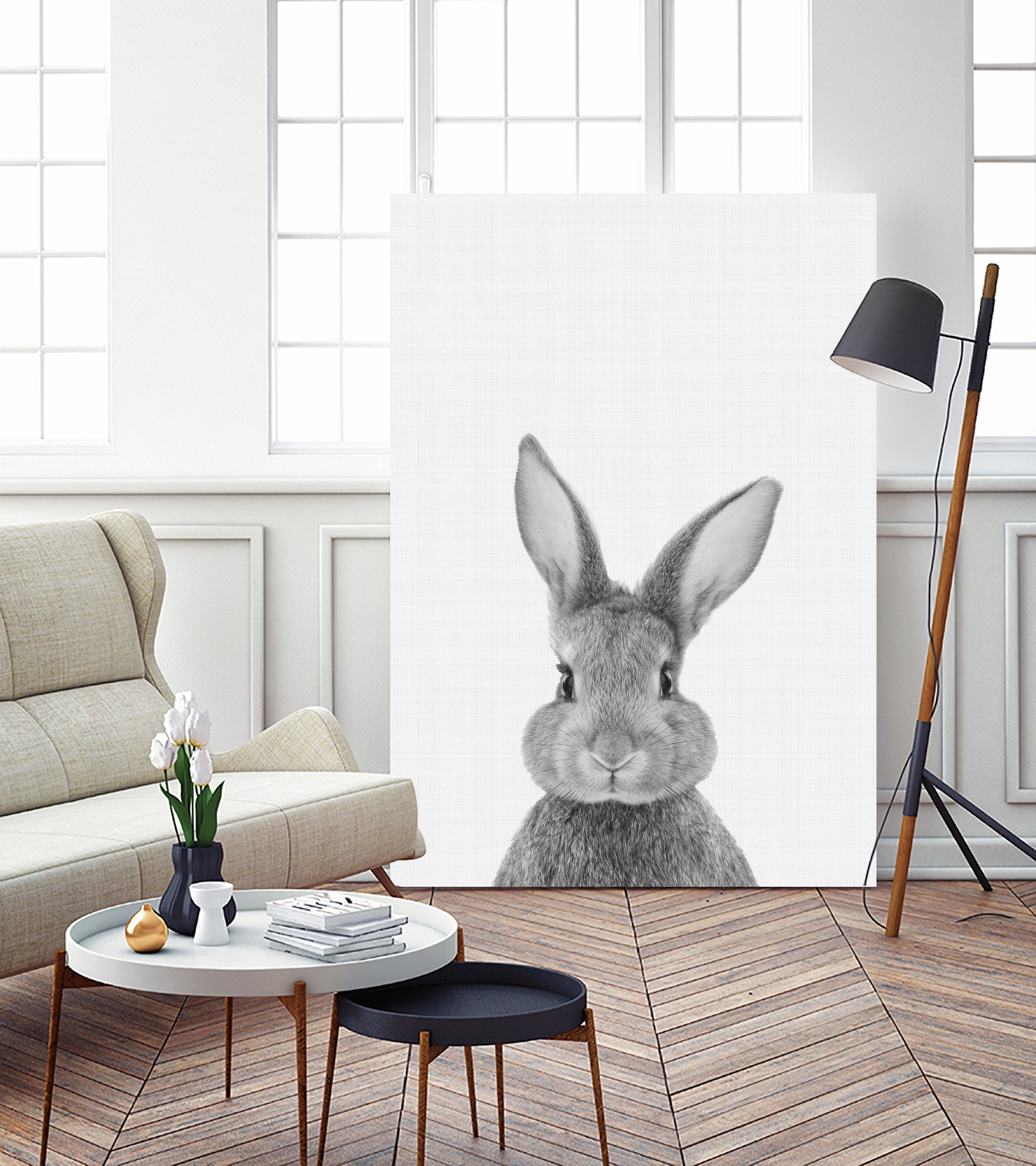 Rabbit Portrait by Justinas Jokubauskas on GIANT ART - black photo manipulation