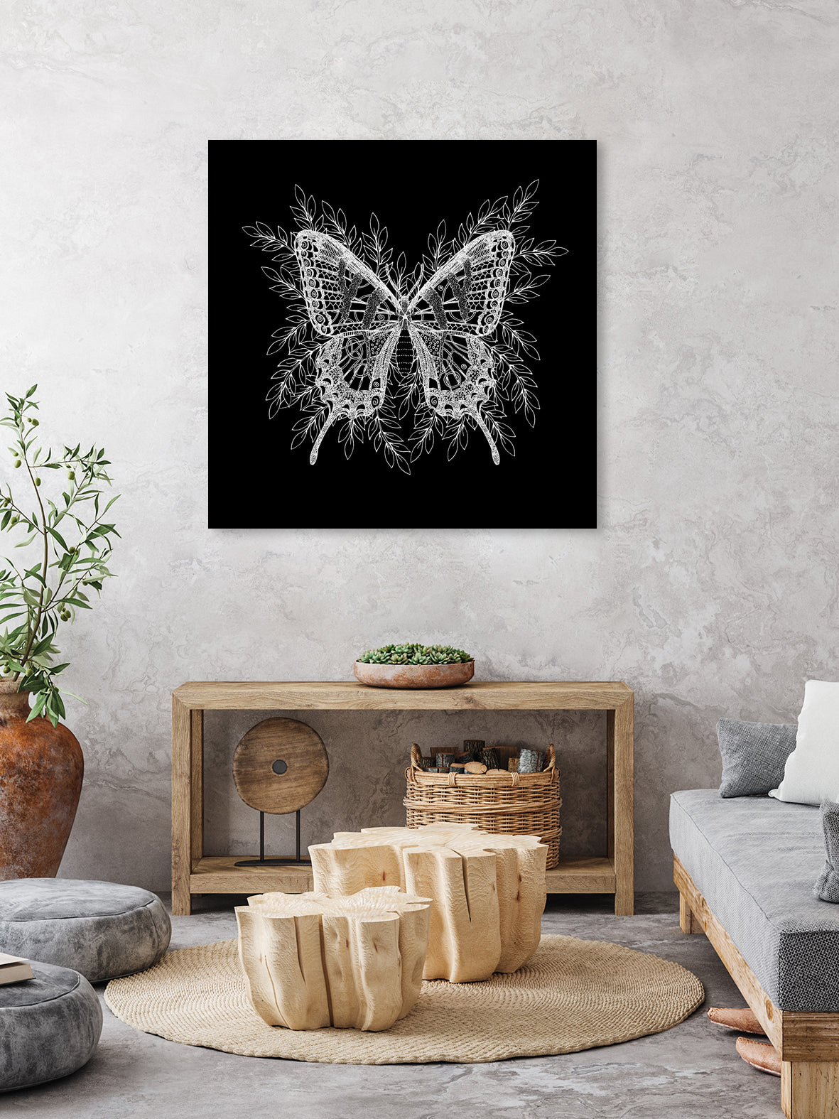 Black and White Butterfly Design by Brigitte Carre on GIANT ART - black digital painting
