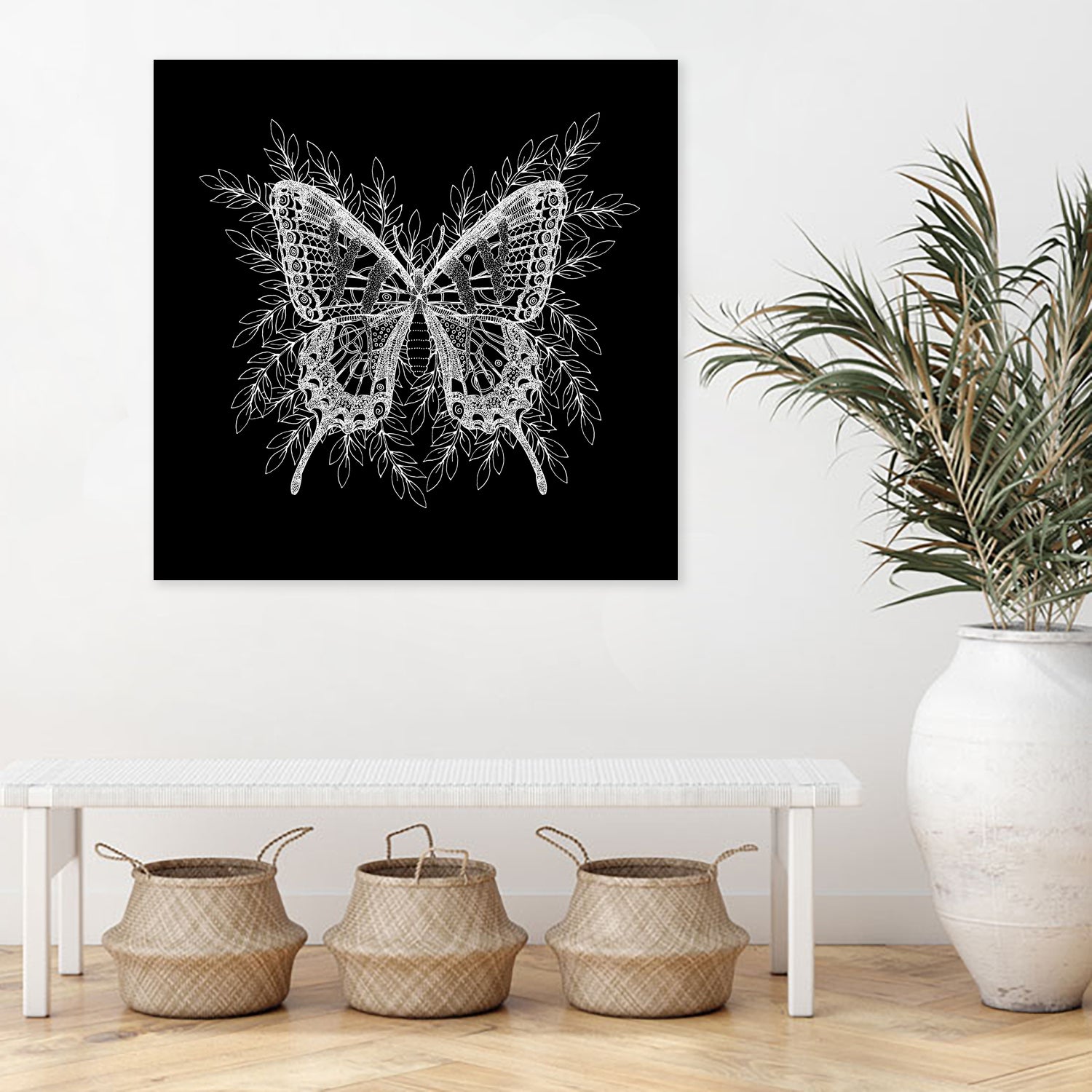 Black and White Butterfly Design by Brigitte Carre on GIANT ART - black digital painting