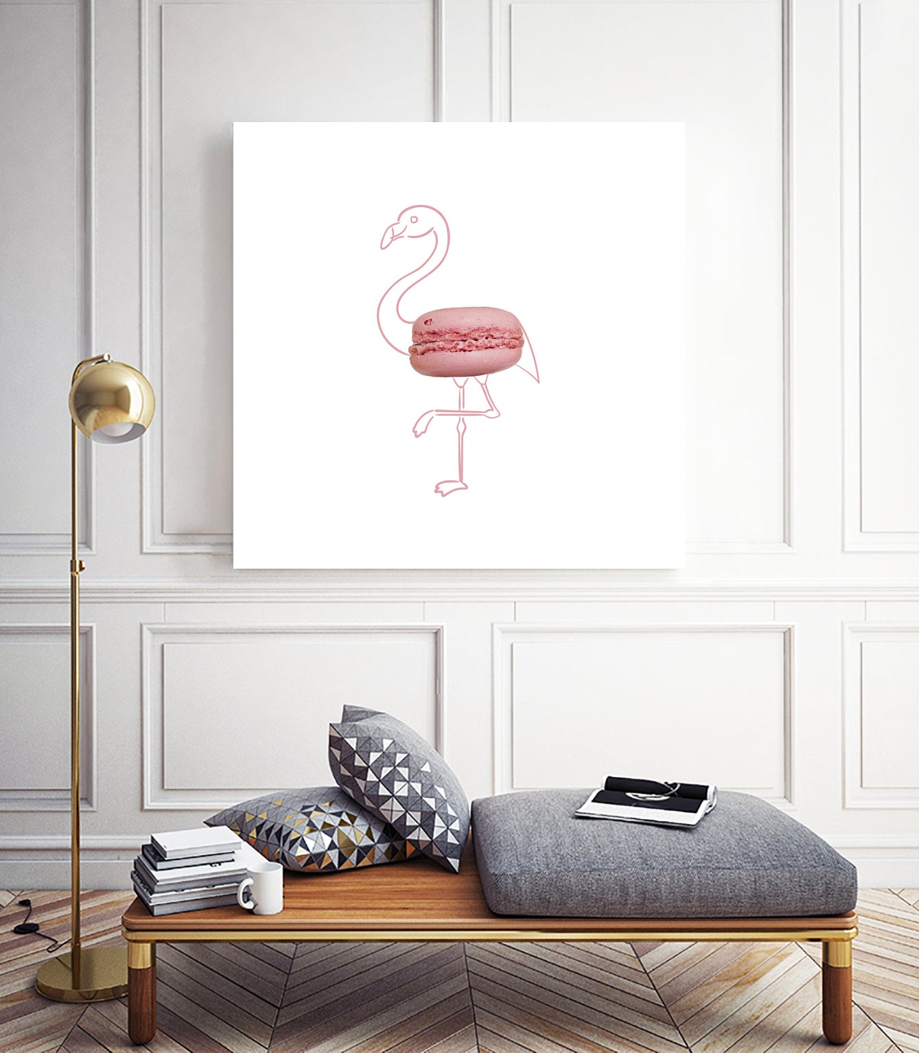 Macaron flamingo by Olivia Lorot on GIANT ART - pink photo illustration