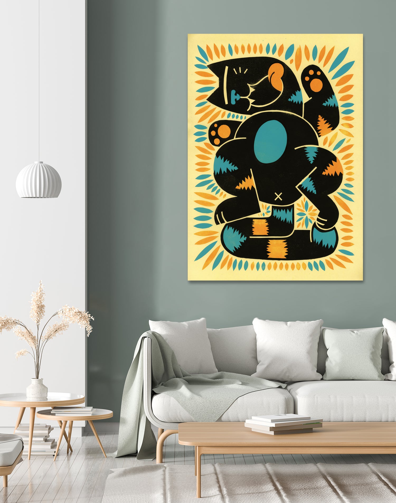 Catnip by Randy Steward on GIANT ART - yellow mixed media