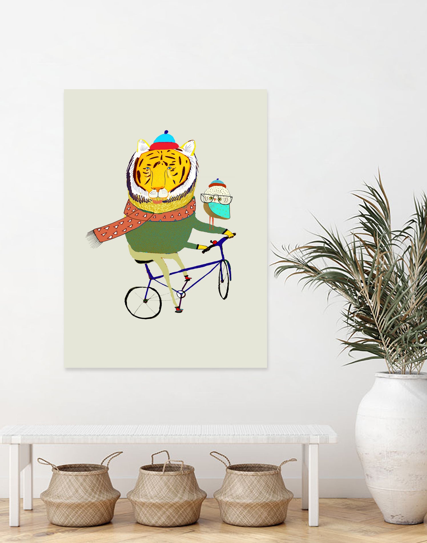 Tiger & Owl Bike by Ashley Percival on GIANT ART - digital drawing