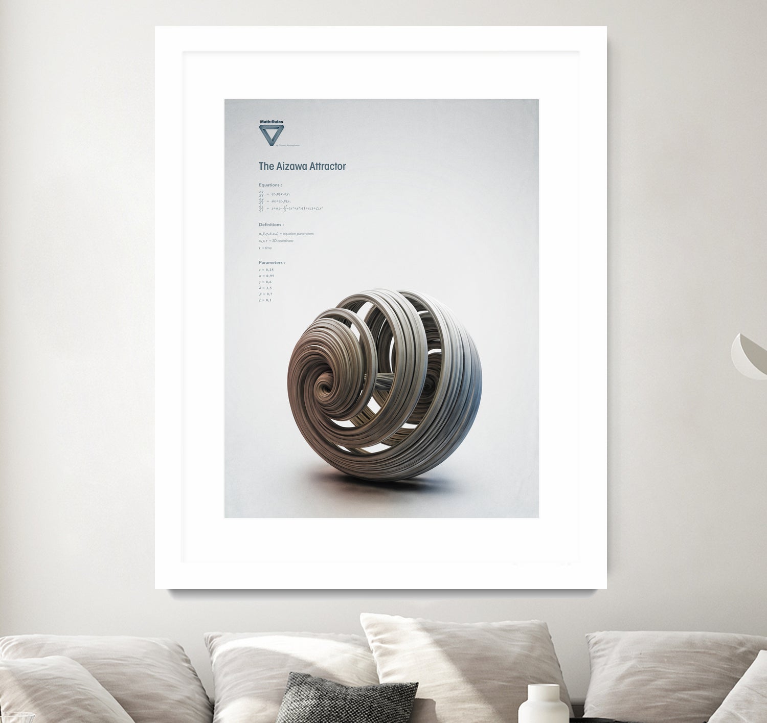 The Aizawa Attractor by . Chaotic Atmospheres on GIANT ART - gray 3d art