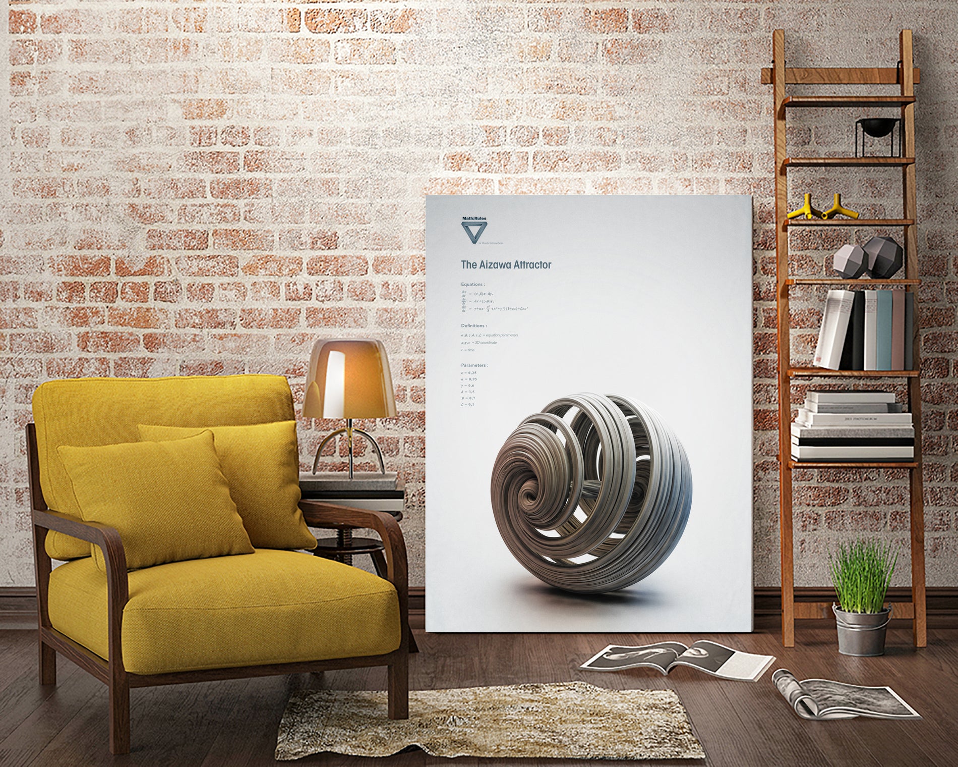 The Aizawa Attractor by . Chaotic Atmospheres on GIANT ART - gray 3d art