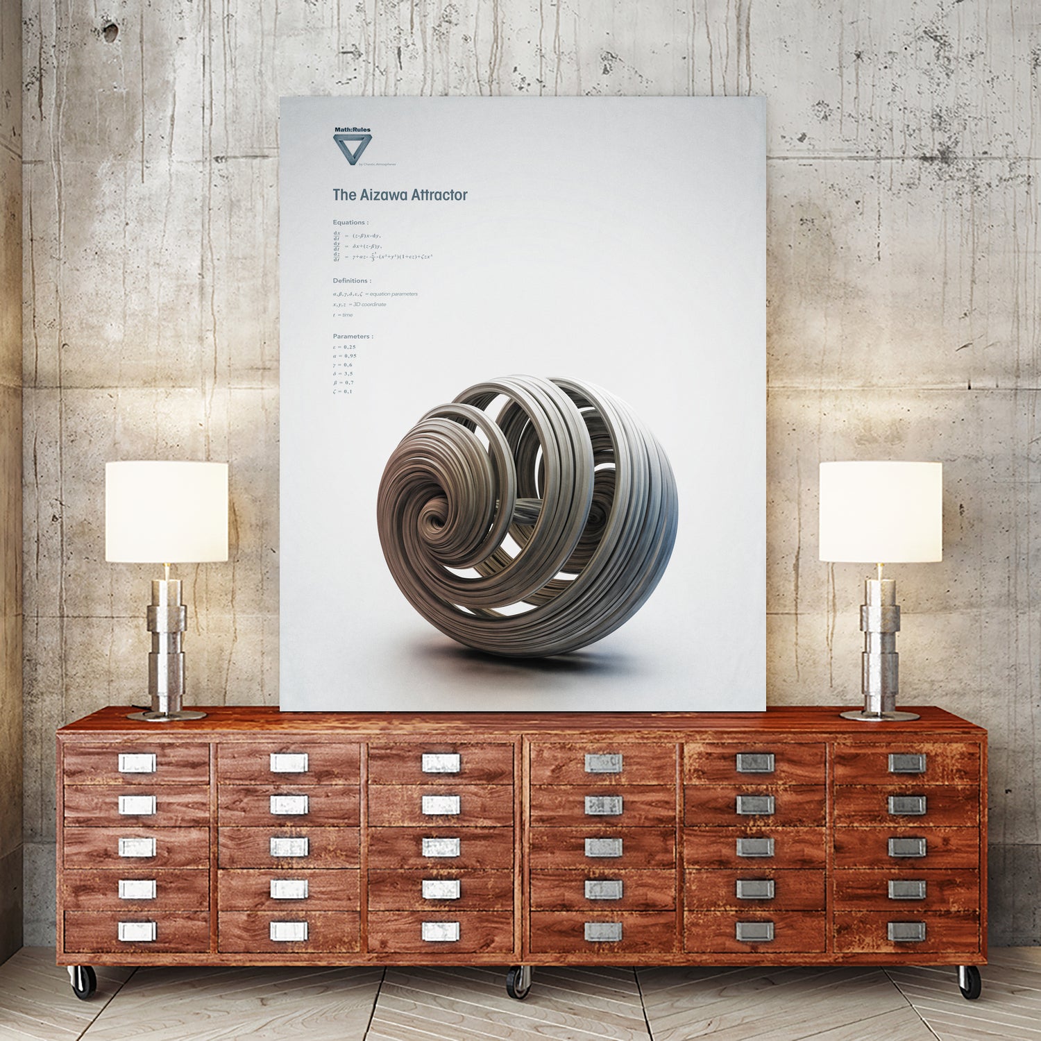 The Aizawa Attractor by . Chaotic Atmospheres on GIANT ART - gray 3d art