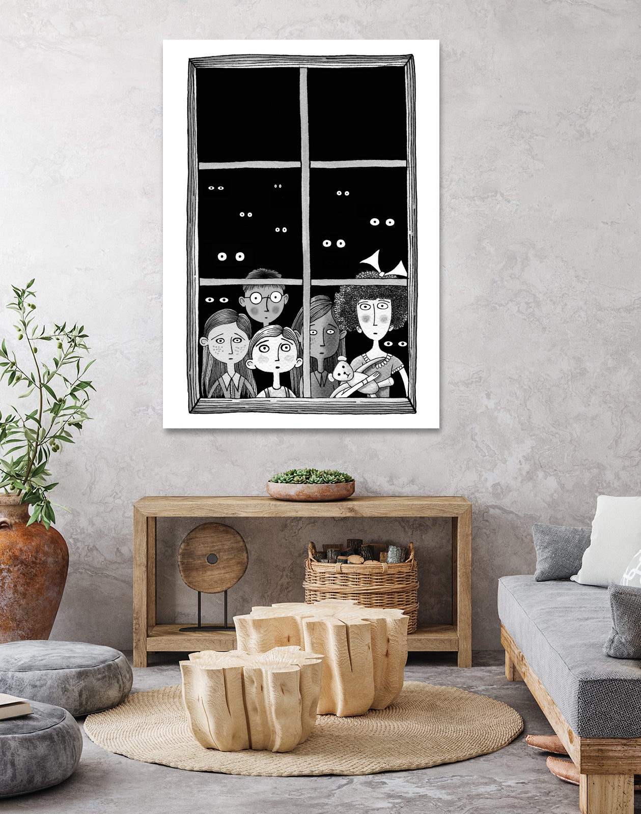 The Children in the Window by Andrew Hitchen on GIANT ART - black character design