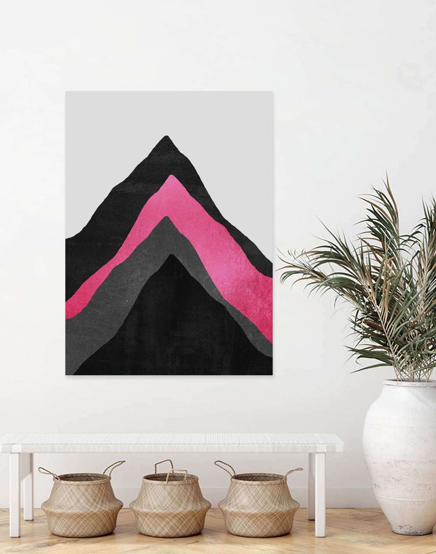 Four Mountains / Pink by Elisabeth Fredriksson on GIANT ART - pink digital painting