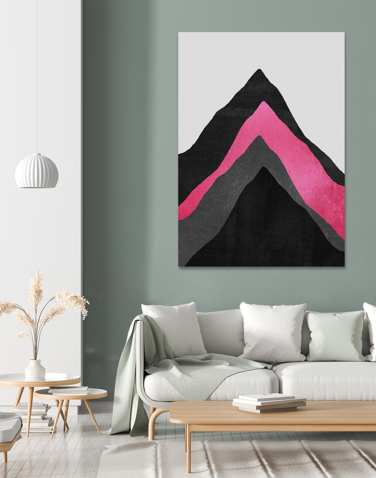 Four Mountains / Pink by Elisabeth Fredriksson on GIANT ART - pink digital painting