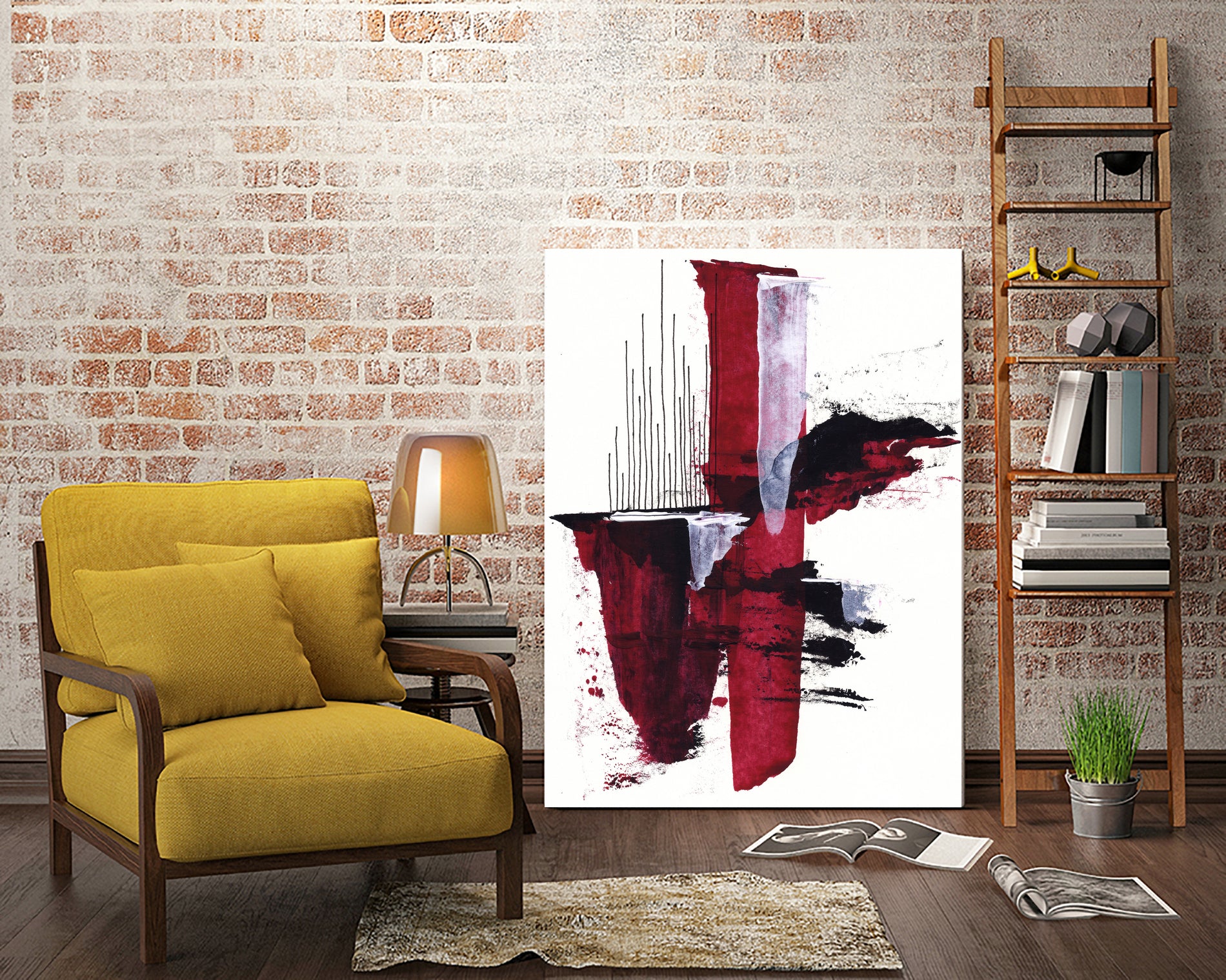 Off To Those Places 2 by Mariam Cisse on GIANT ART - red mixed media