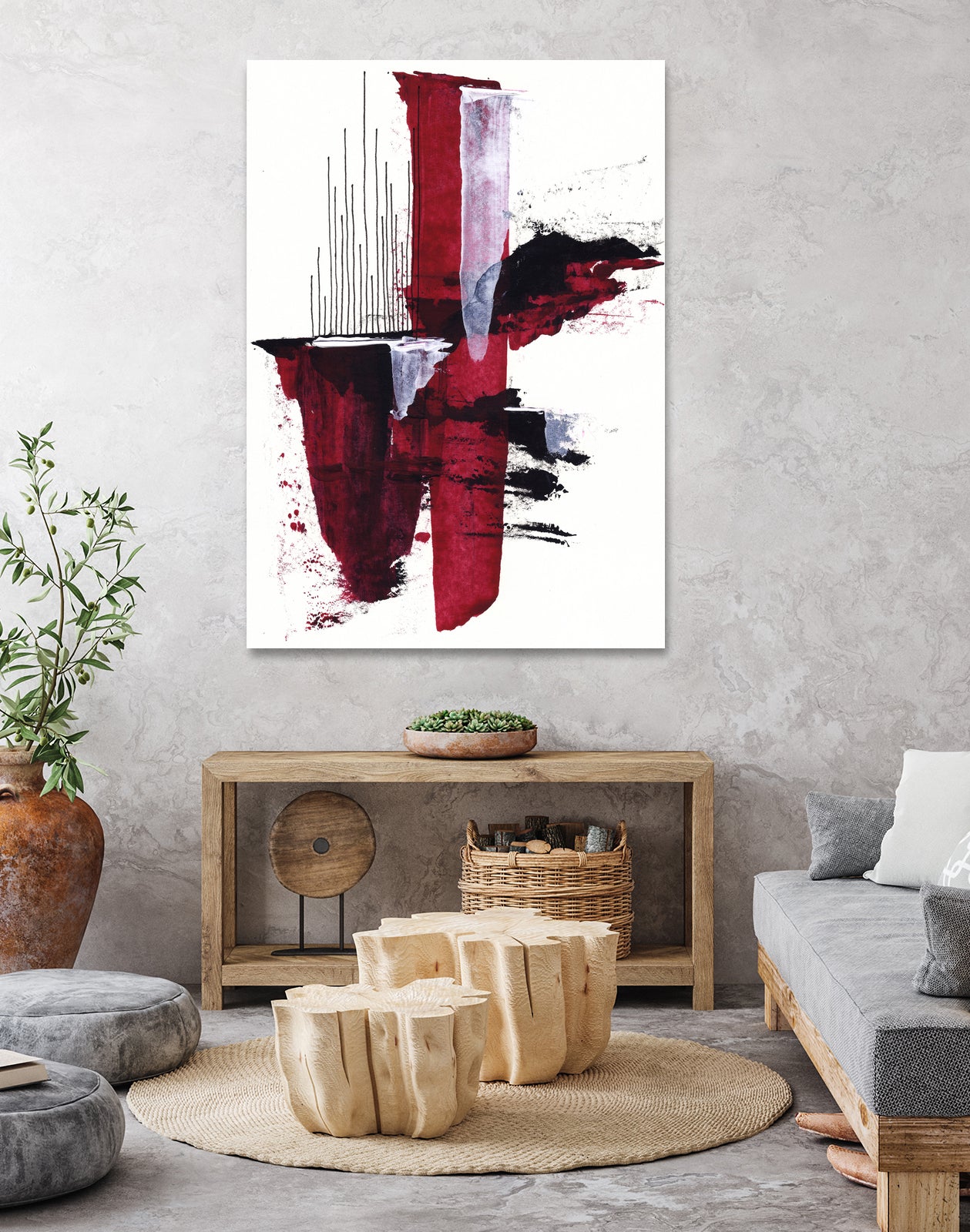 Off To Those Places 2 by Mariam Cisse on GIANT ART - red mixed media