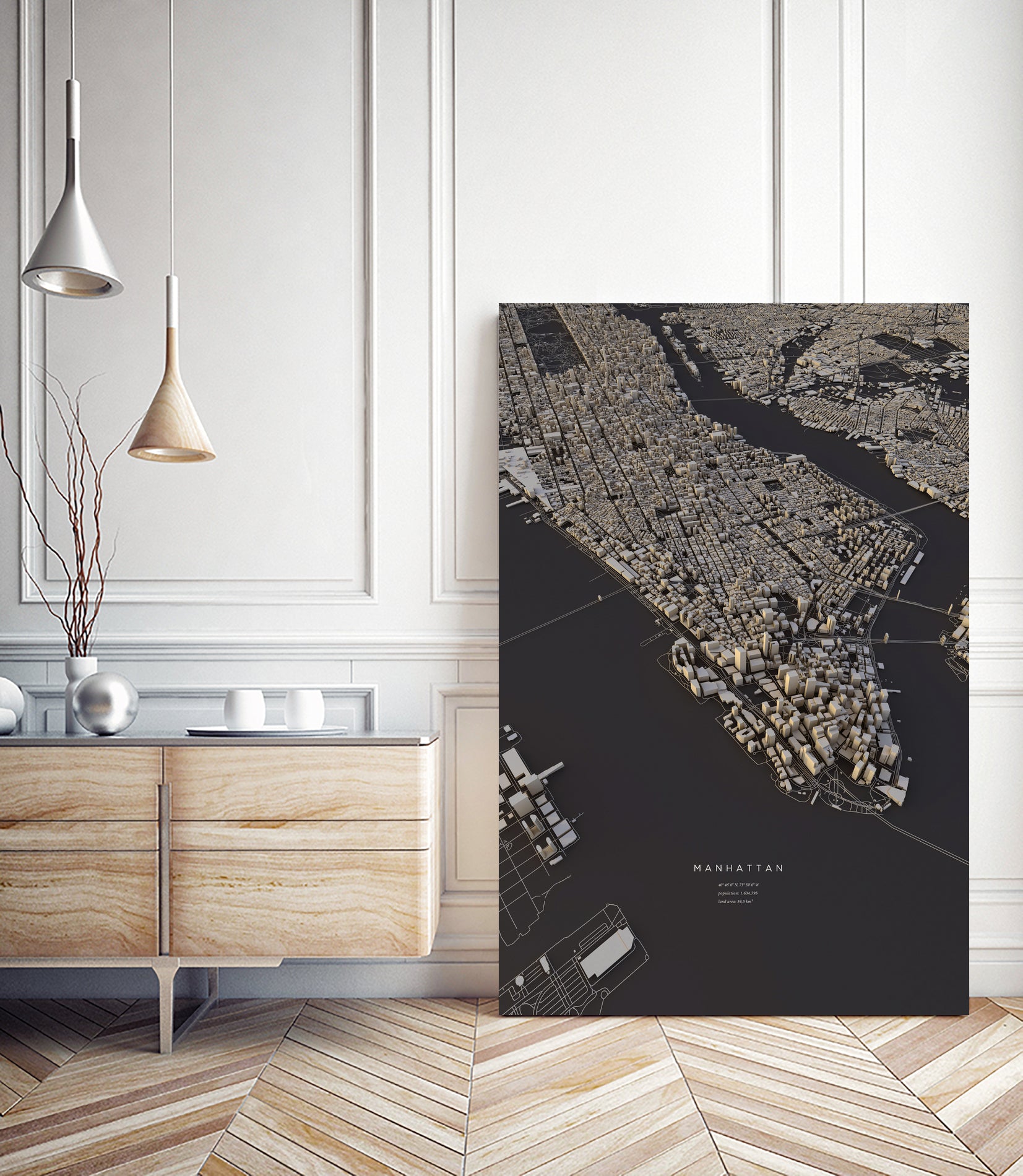 Manhattan City Map II by Luis Dilger on GIANT ART - 3d art