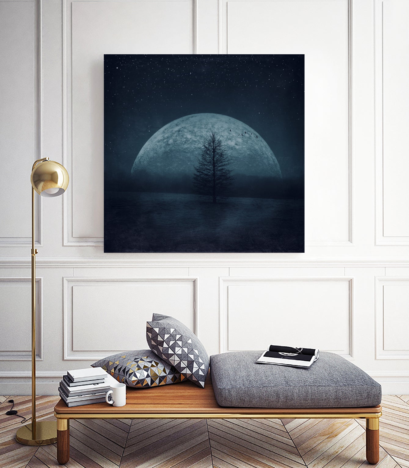 moon twilight by Dirk Wüstenhagen on GIANT ART - blue photo manipulation