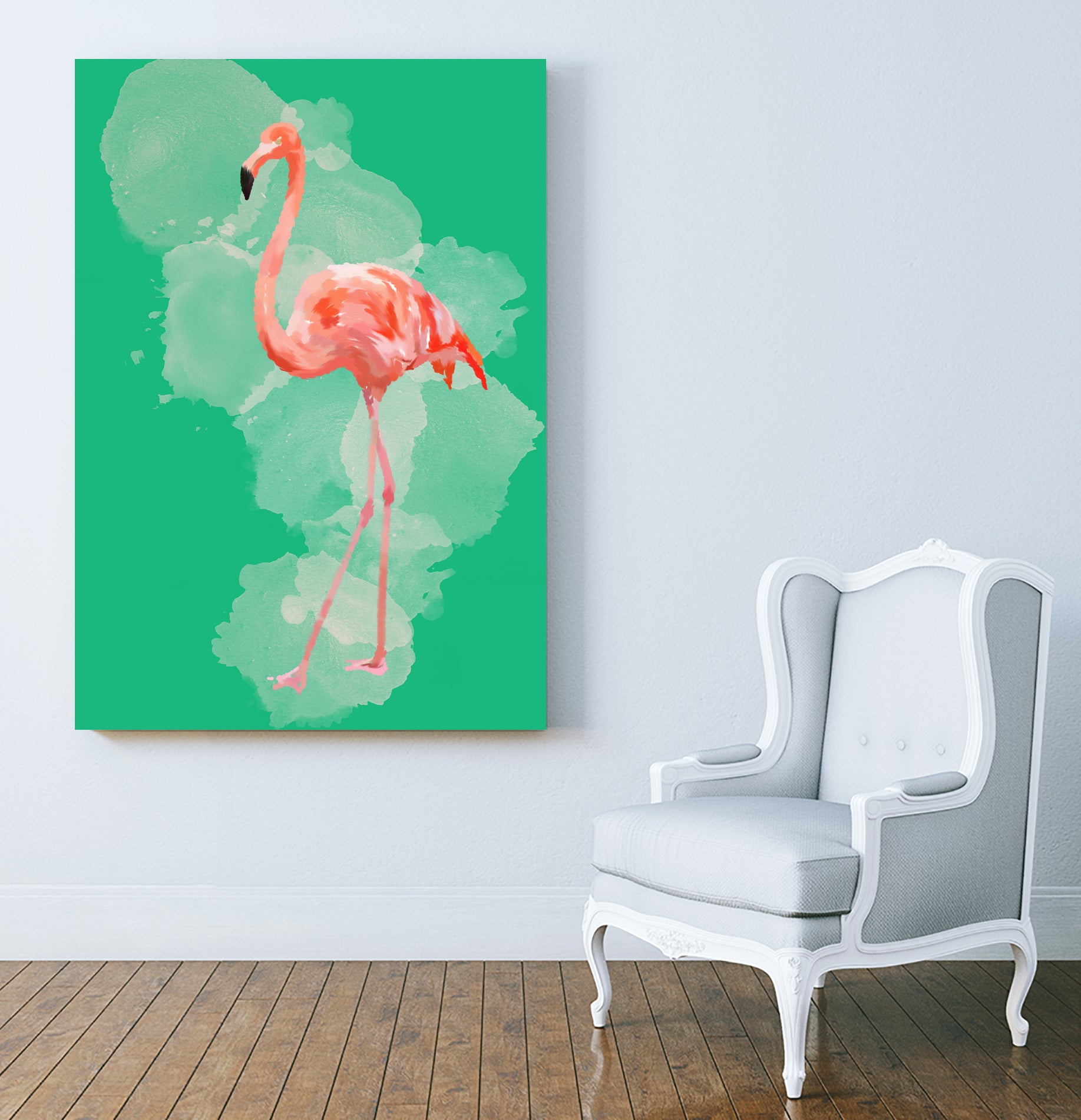 FLAMINGO: THE PINK BEAUTY by Rebecca Allen on GIANT ART - pink digital painting