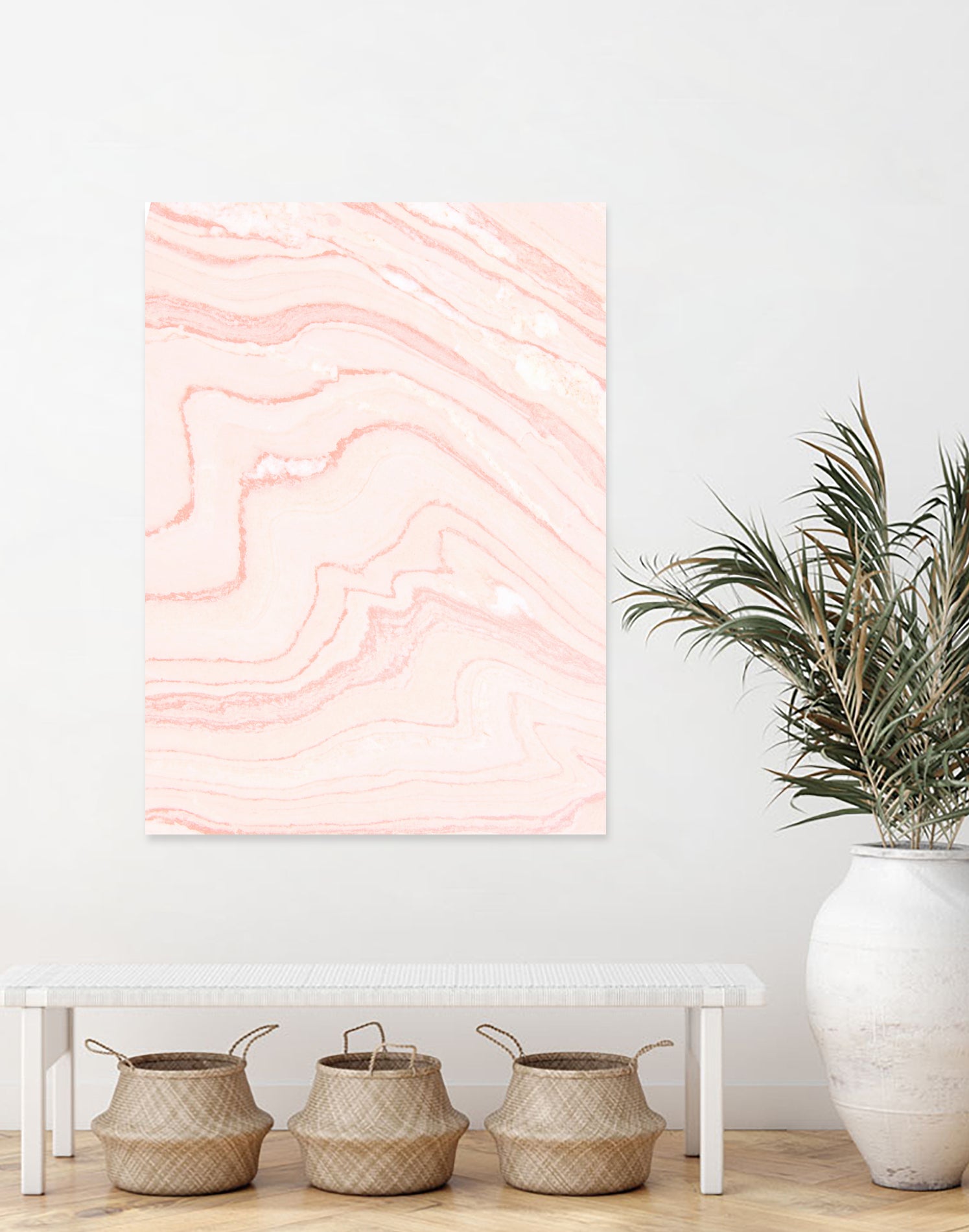 Blush Marble by Rebecca Allen on GIANT ART - pink mixed media