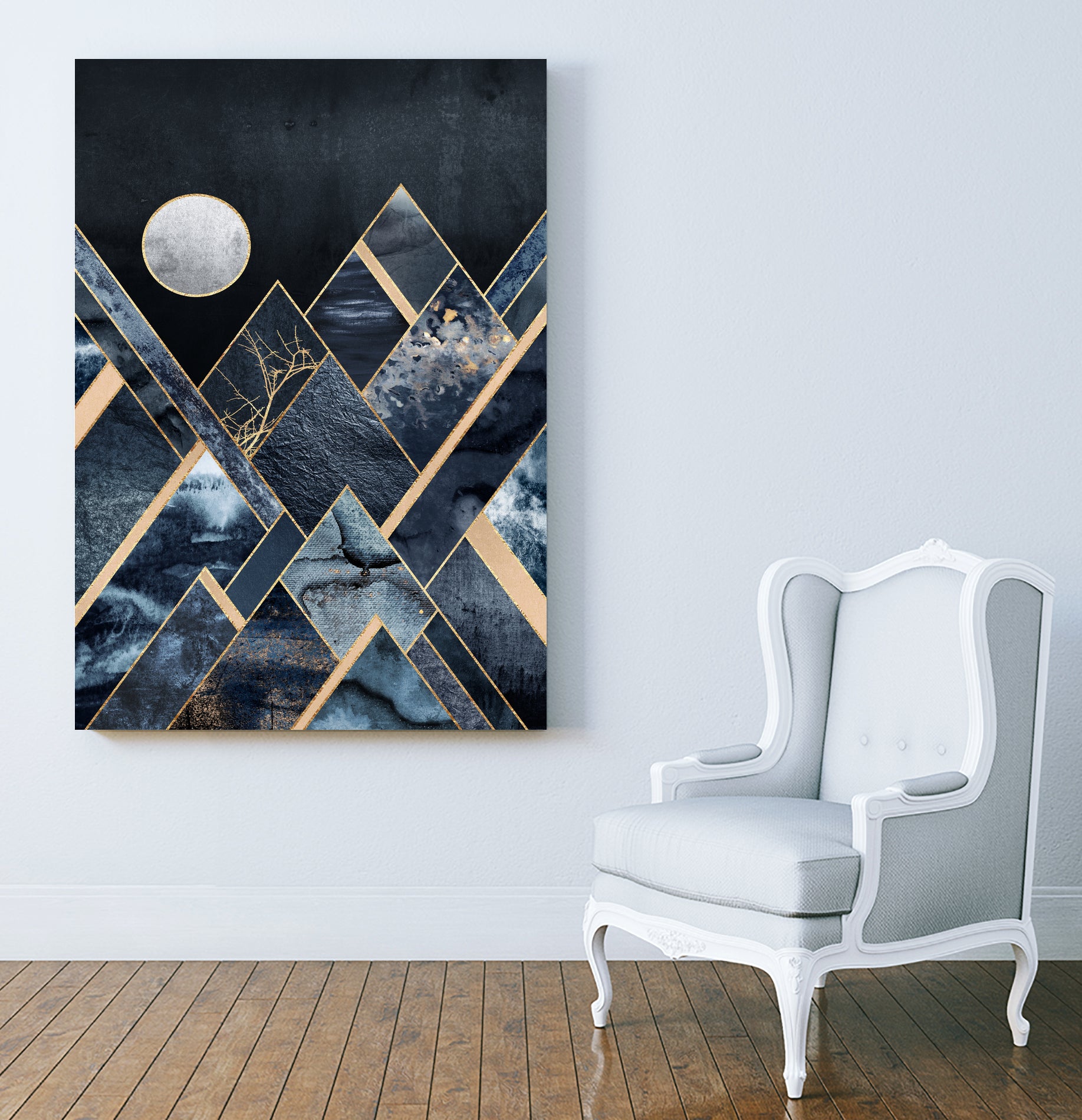 Stormy Mountains by Elisabeth Fredriksson on GIANT ART - blue mixed media