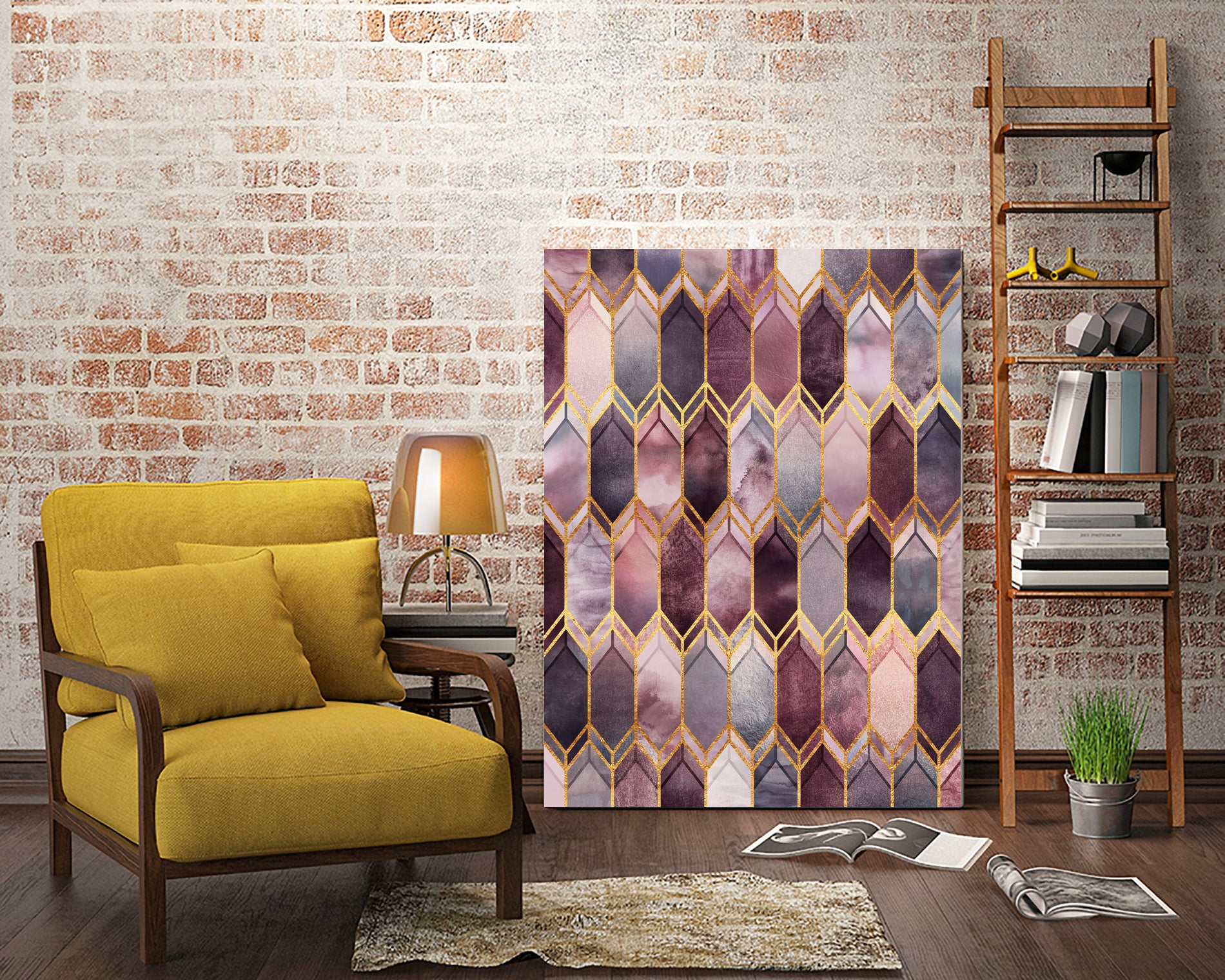 Dreamy Stained Glass 1 by Elisabeth Fredriksson on GIANT ART - fuchsia digital painting