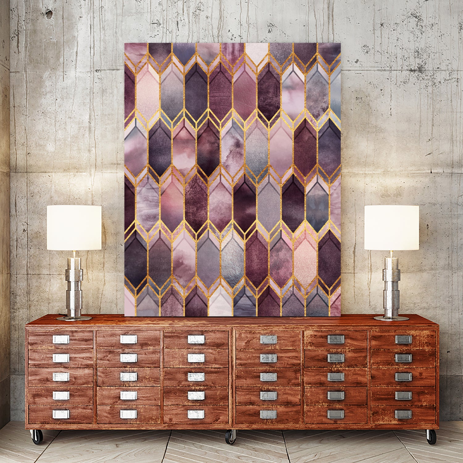 Dreamy Stained Glass 1 by Elisabeth Fredriksson on GIANT ART - fuchsia digital painting