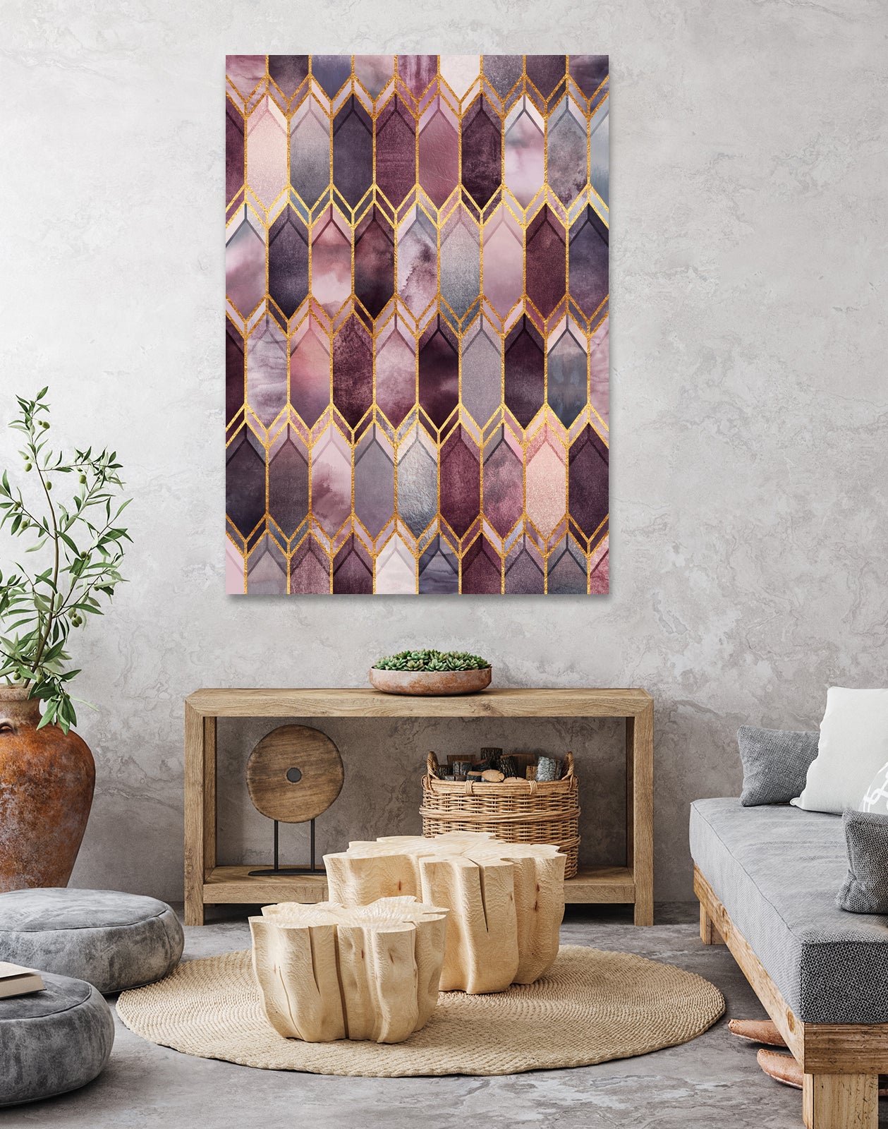 Dreamy Stained Glass 1 by Elisabeth Fredriksson on GIANT ART - fuchsia digital painting