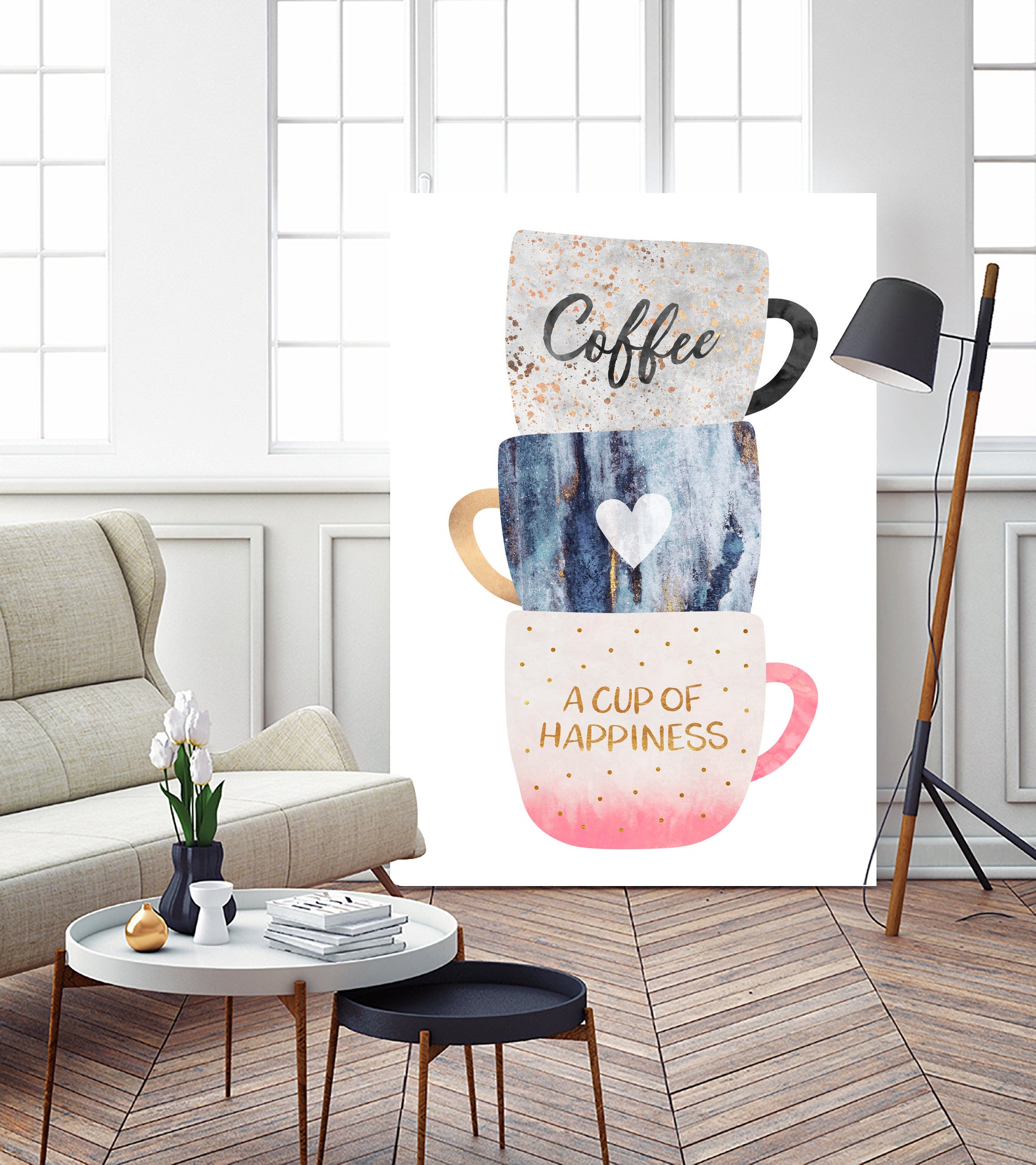 A cup of happiness by Elisabeth Fredriksson on GIANT ART - gray digital painting
